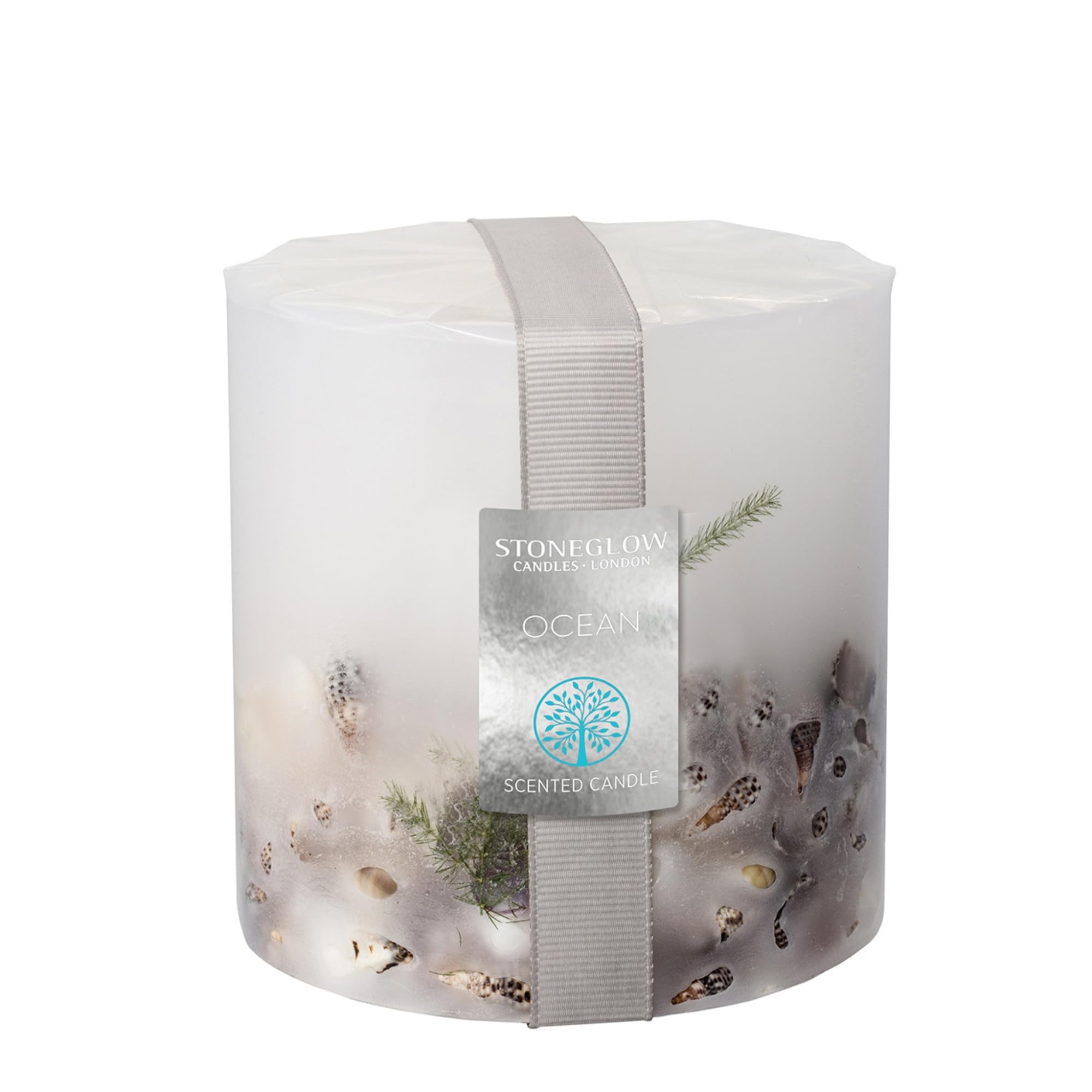 Stoneglow Nature's Gift Ocean Scented Inclusion Pillar Candle 470g