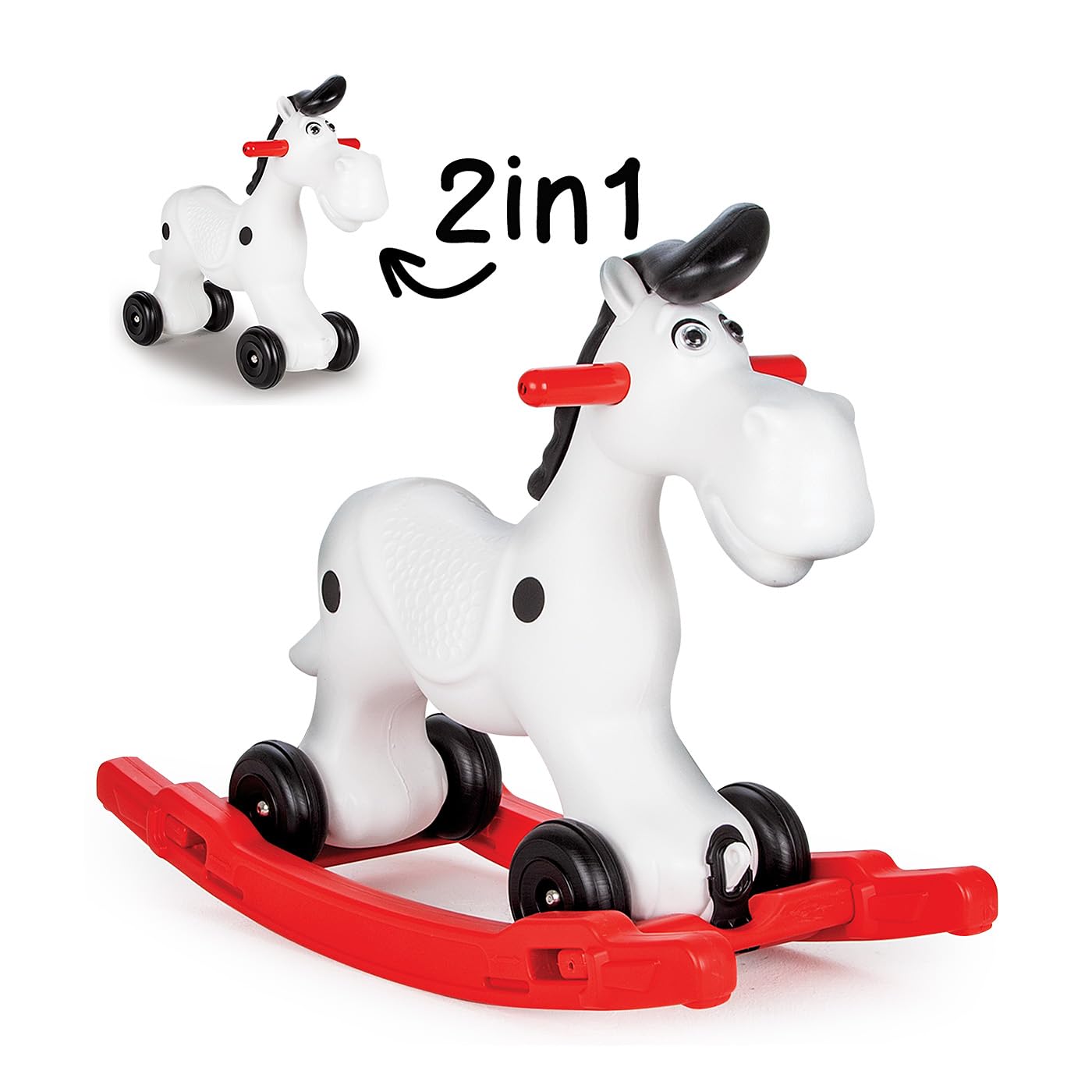 JAMARA 460275 - Cavallo a Dondolo Bob Gallop con Ruote e Pattini