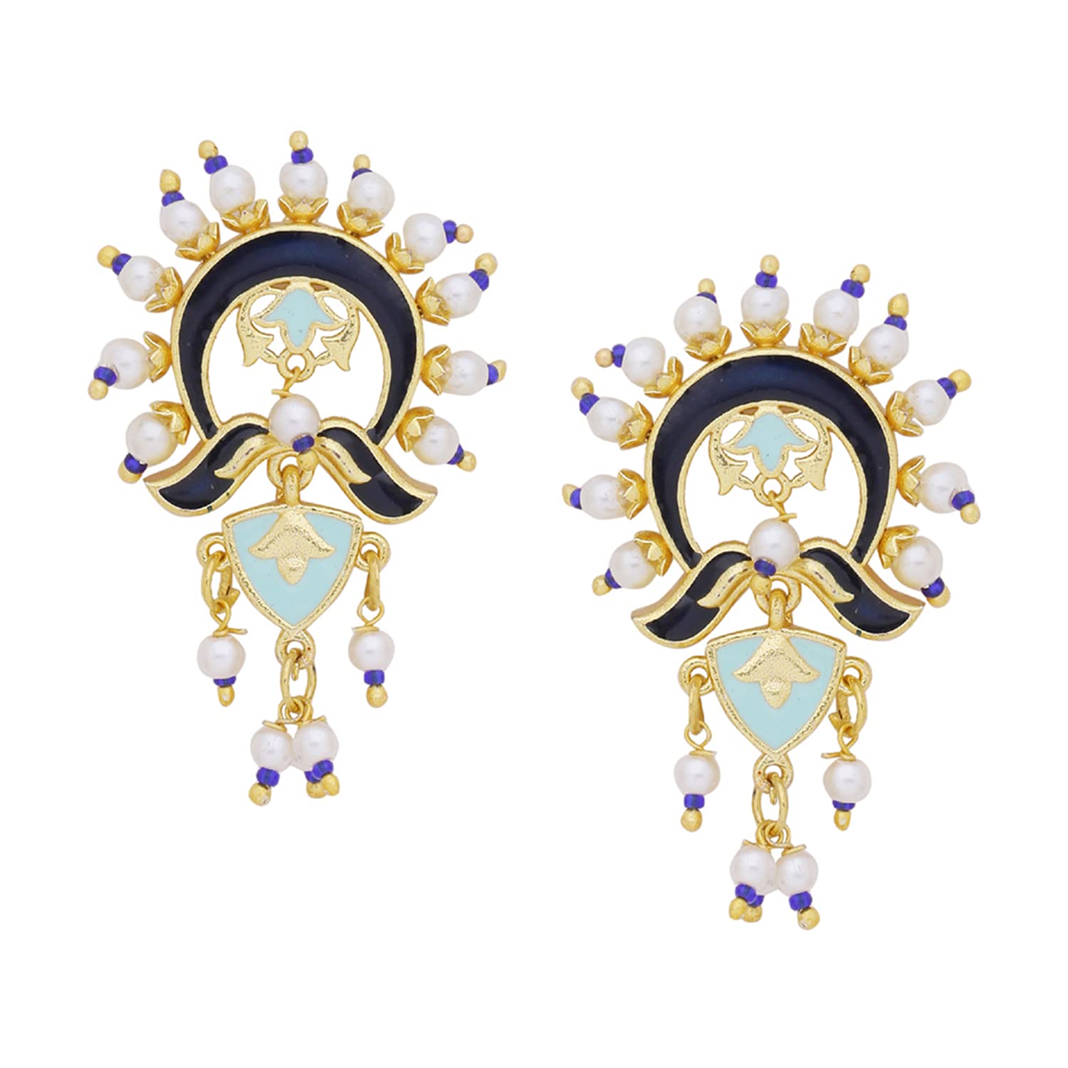 VOYLLAVoylla Tahira Sunrise Blue-Gold Earrings