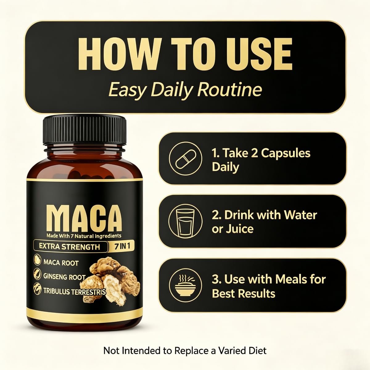 Radice di Maca 7 in 1: mantiene la vitalità e allevia lo stress | Formulato con erbe complesse;sostiene l'equilibrio fisico e mentale;supporta sonno sano;migliora l'assorbimento intestinale