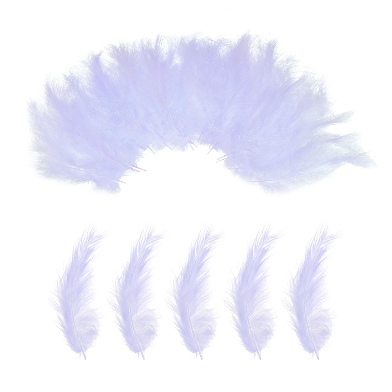 PATIKIL 200 Pack Fluffy Turkey Marabou Feathers,4-6 Inches Pure Purple Natural Turkey Feathers for Crafting Dream Catcher Fringe Trim Fly Tying Party Decorations