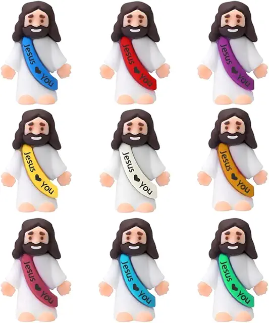 WUSJCOF Jesus Mini Figures - 9-Piece Religious Toys for Kids & Parties