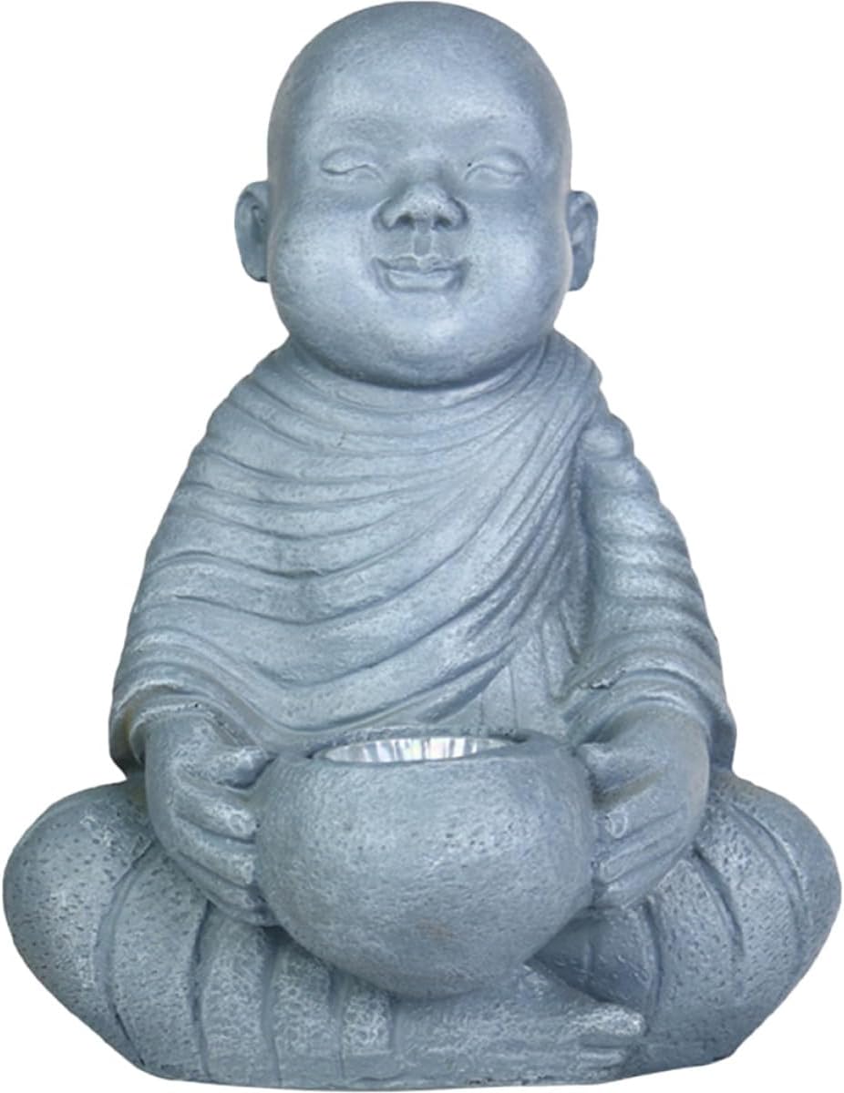 Monk Figurine Solar Yard Light Outdoor Garden Decor Waterproof Landscape Lamp Creative Patio Lawn Solar Powered Decorative Statue