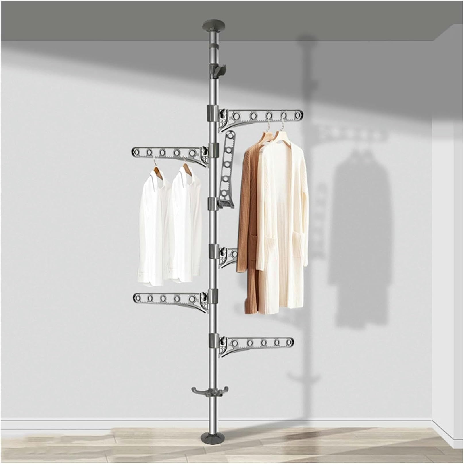Manque de place ? Adoptez le rangement vertical d'angle réglable sans perçage pour petits appartements