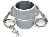 Vista 12 de Gloxco Tipo D de aluminio leva y ranura de manguera de conexión, 1" Camlock hembra x 1" NPT hembra (CAM-10-D-AL)