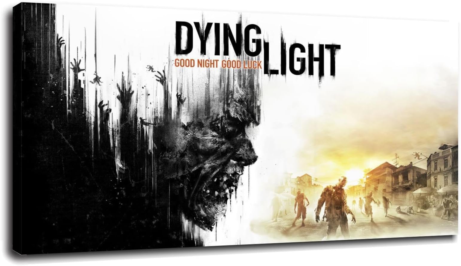 TOPSUL Dying Light Harran Slums Poster Cheating Code Dying Light Canvas Prints Wall Art For Home Office Decorations With Framed 13"x8"