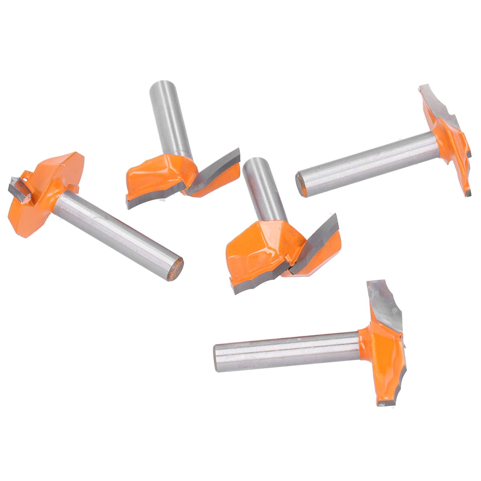 Set di 5 frese per fresa con gambo da 6 mm, frese per lavorazione del legno con punta in carburo di grado professionale, per la realizzazione di ante di armadietti e lavora