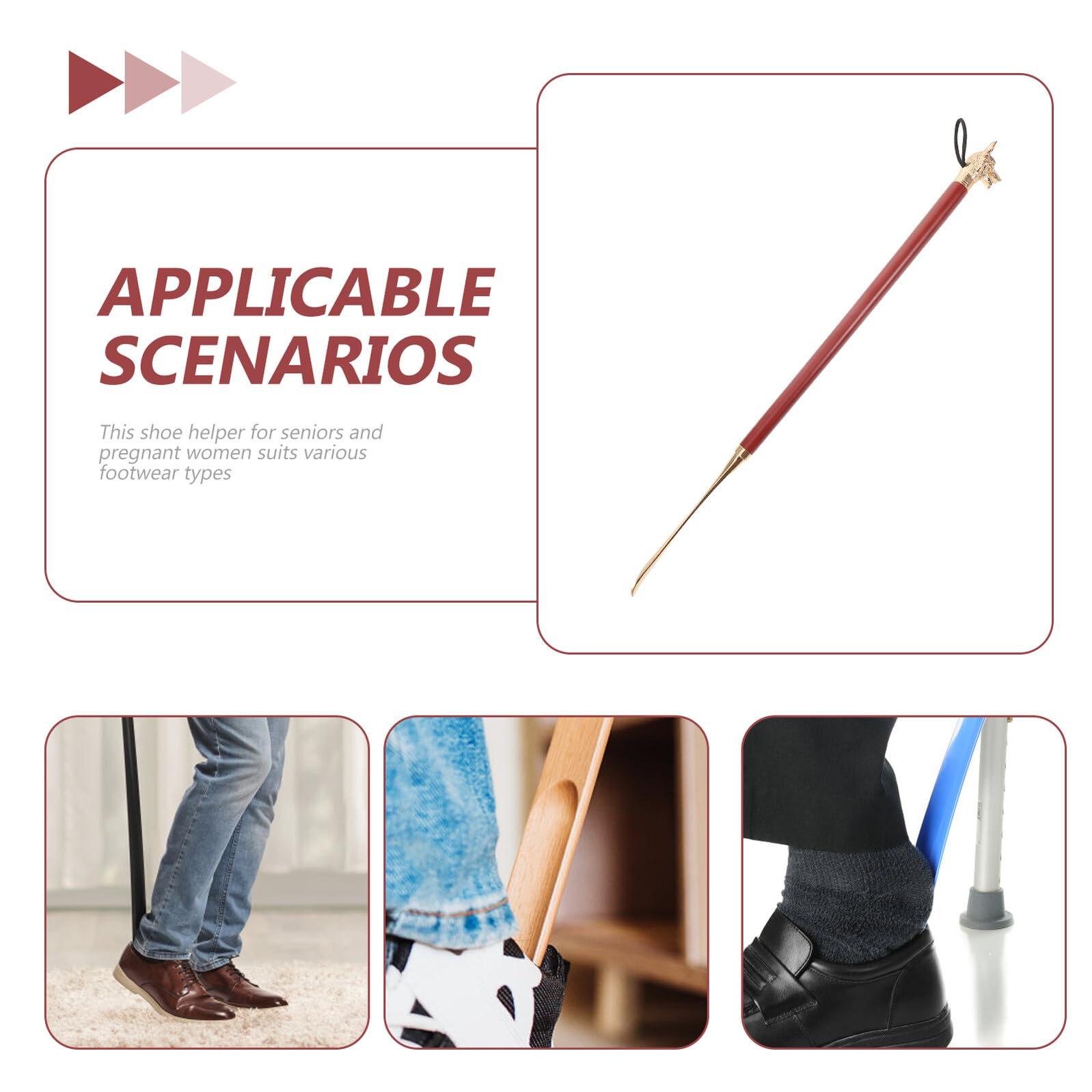 Calzascarpe lungo 56cm in Lega di Zinco e Legno, Robusto