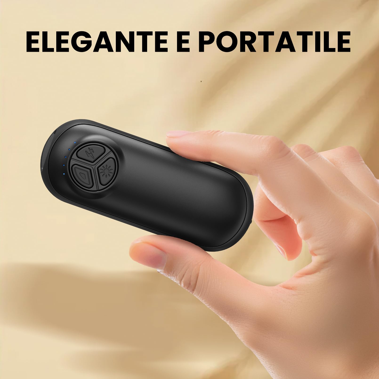 Scaldamani Ricaricabile con Torcia 2 Pack, Scalda Mani Portatile Elettrico, Scaldamani Usb Riutilizzabile, Durata, Regali di Natale per Campeggio All'aperto, Caccia