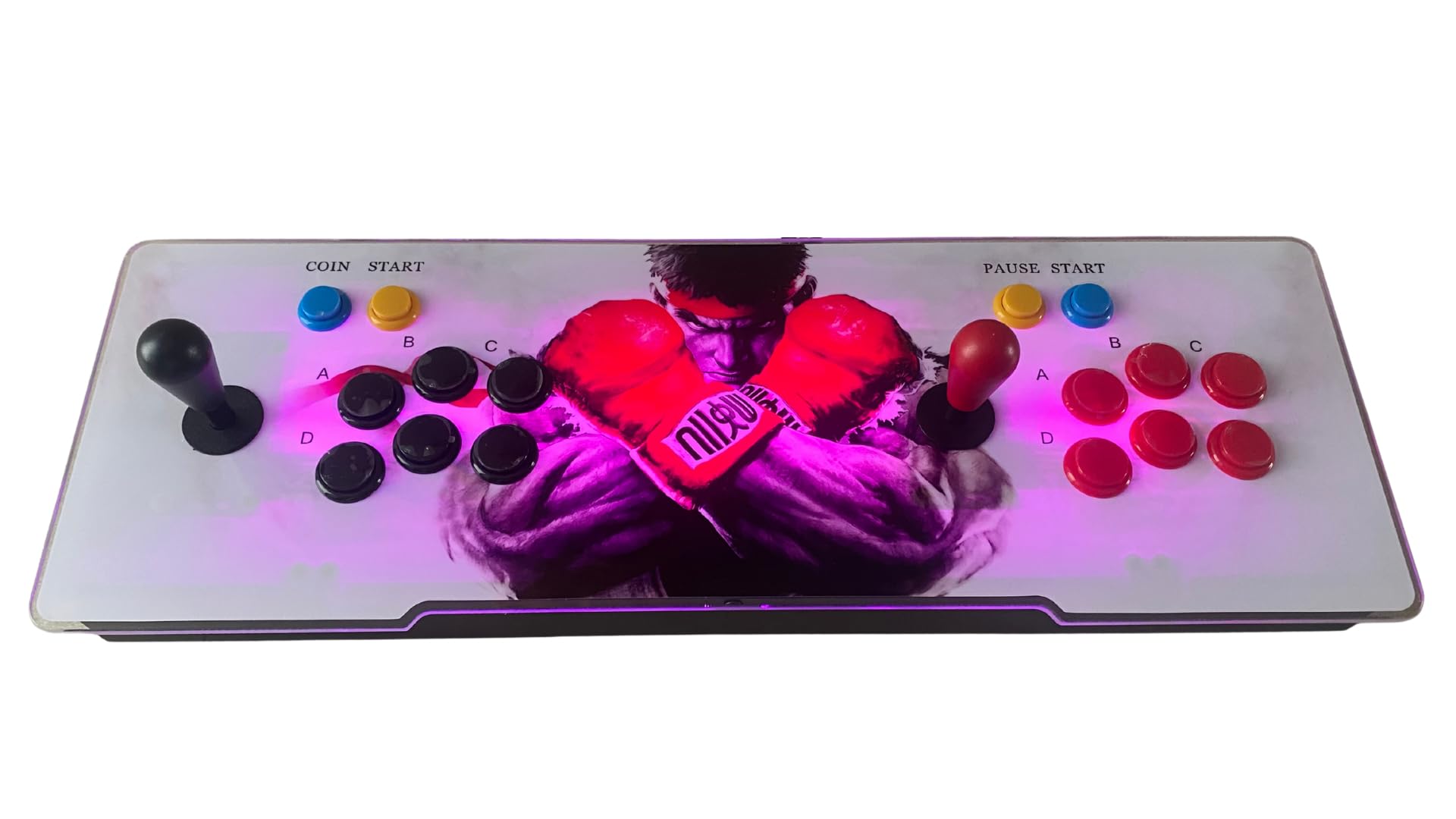 Consola Arcade con 28000 Juegos Retro y Juegos 3D con LED Que cambian de Color y Sistema de Sonido y joysticks ovalados