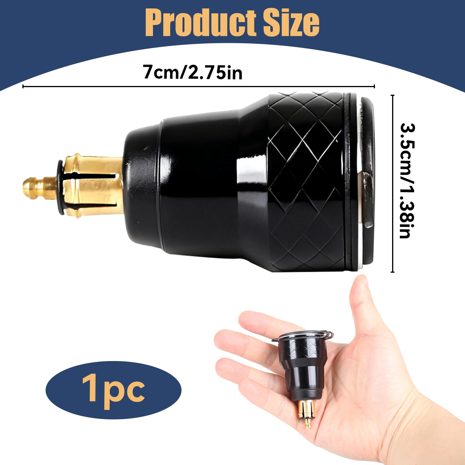 Toma USB C DIN para moto cargador, 30 W PD3.0 y 18 W QC3.0 Dual USB Din Hella Socket Plug Impermeable Aluminio Adaptador para encendedor de cigarrillos con LED Voltmeter, para 12 V/24 V Ducati Triumph