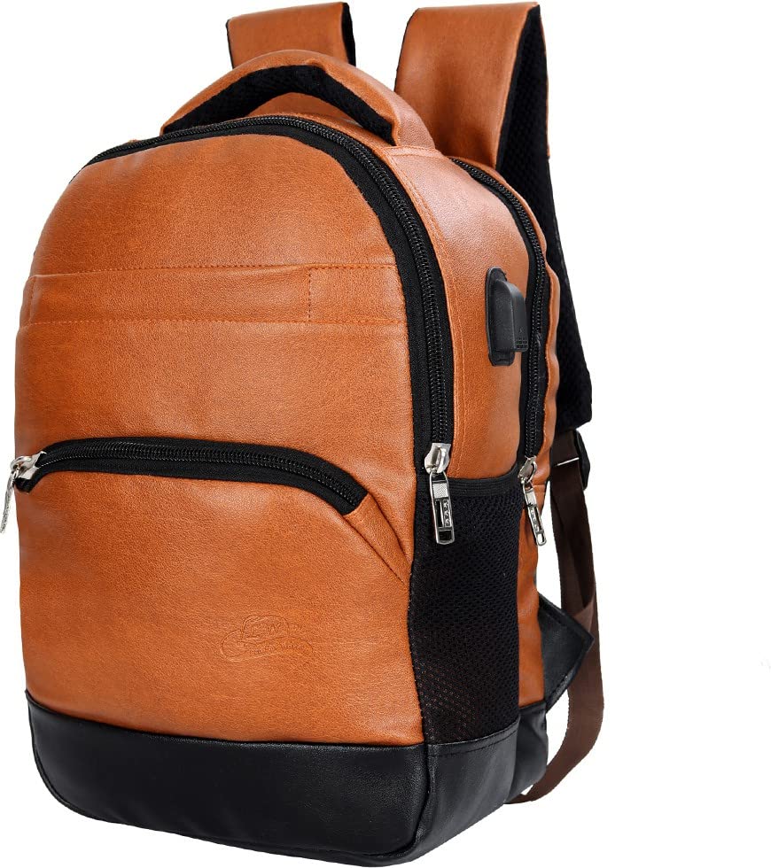 Leather World Leather Laptop Bag Backpack For Men & Women With Usb Charging Port, 15.6 Inch Laptop, Multiple Compartments, Padded Shoulder Straps, For Travel, Office Or College Office Backpack - Brown (B0CGM59XJD) Amazon Price History, Amazon Price Tracker