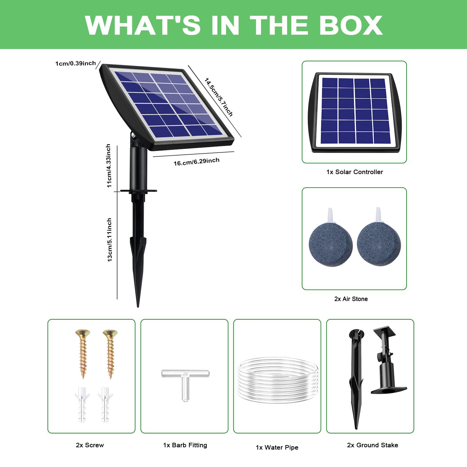 Solar Sauerstoffpumpe, aeratore solare da 2 W per laghetto con batteria di riserva da 2200 mAh, pompa ad aria idroponica, adatta per pesca all'aperto, laghetti, acquari