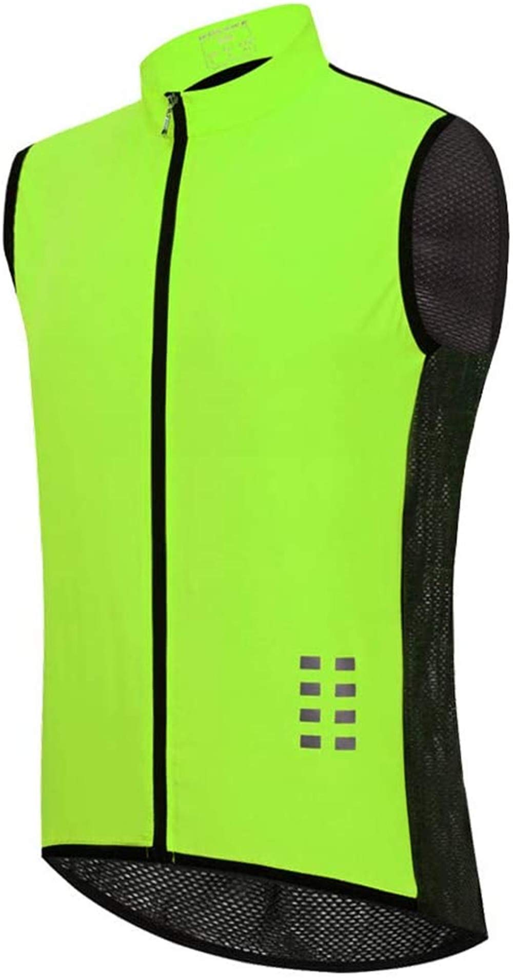 LINGKY Herren Fahrradweste Ärmellose Jersey Back Full Mesh Atmungsaktive Weste, Full Zip Hintertaschen Leichte Reflective Racing/MTB Jacke