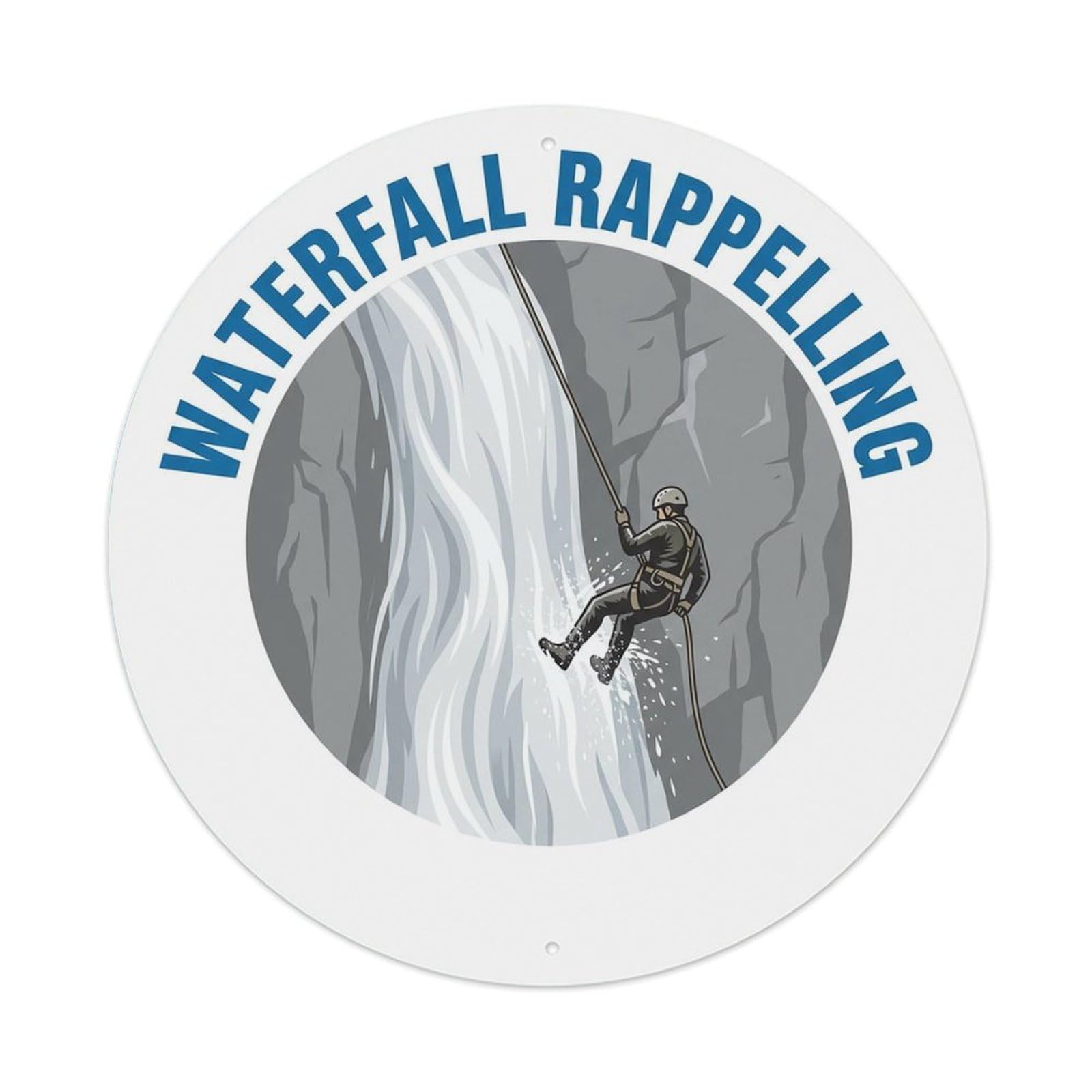 Vintage Waterfall Rappelling Extreme Sports Vintage Metal Tin Sign Plaque Wall Decor for Cafe, Club Bar, Office, Garden Metal Poster 8x8Inch