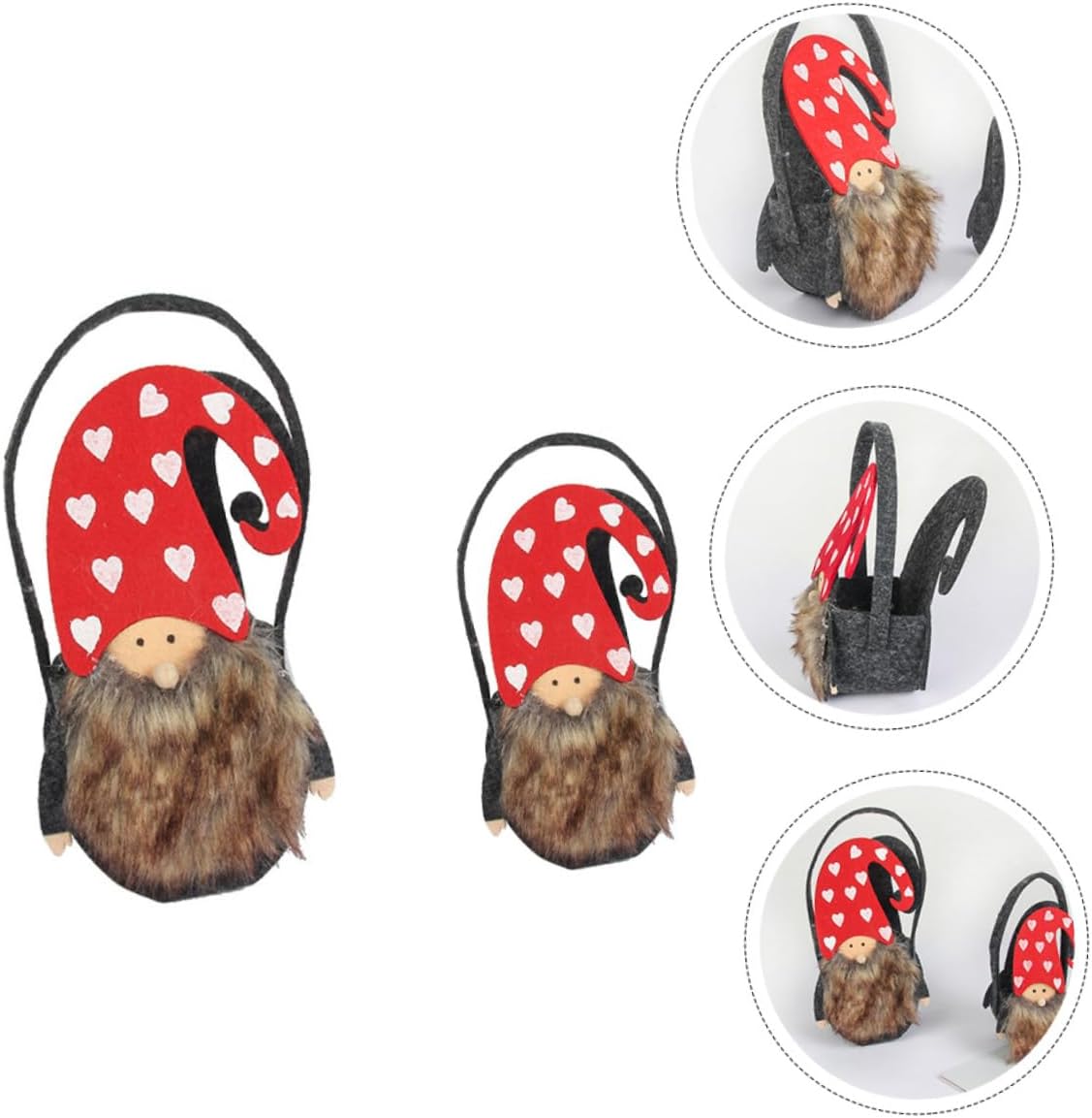 Alipis Xmas Gift Bag 2pcs Felt Cloth Candy Storage Basket Christmas
