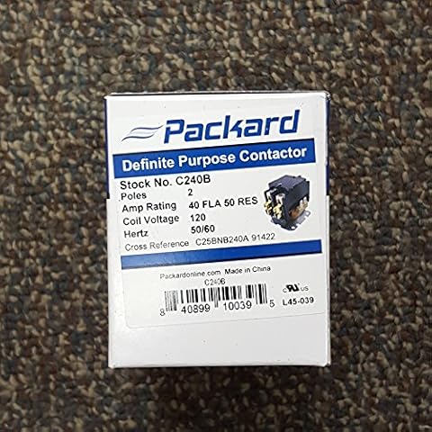 Packard C240B Packard Contactor 2 Pole 40 Amps 120 Coil Voltage Cover