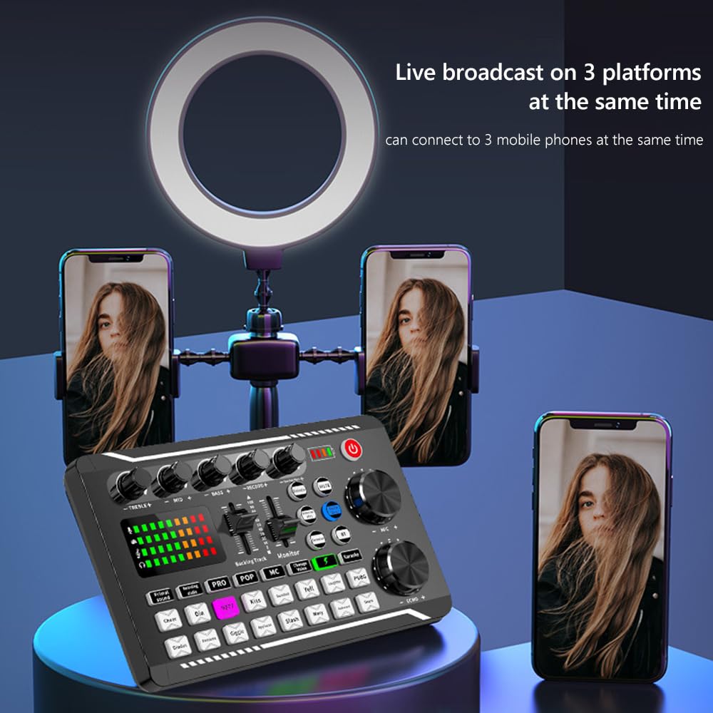 Fesjoy Kit Microfono a Sospensione Professionale Set Scheda e Staffa per Braccio Microfono F998 Scheda Live BM800 a Condensatore Supporto Antiurto Parabrezza Filtro Anti-pop per Registrazione in