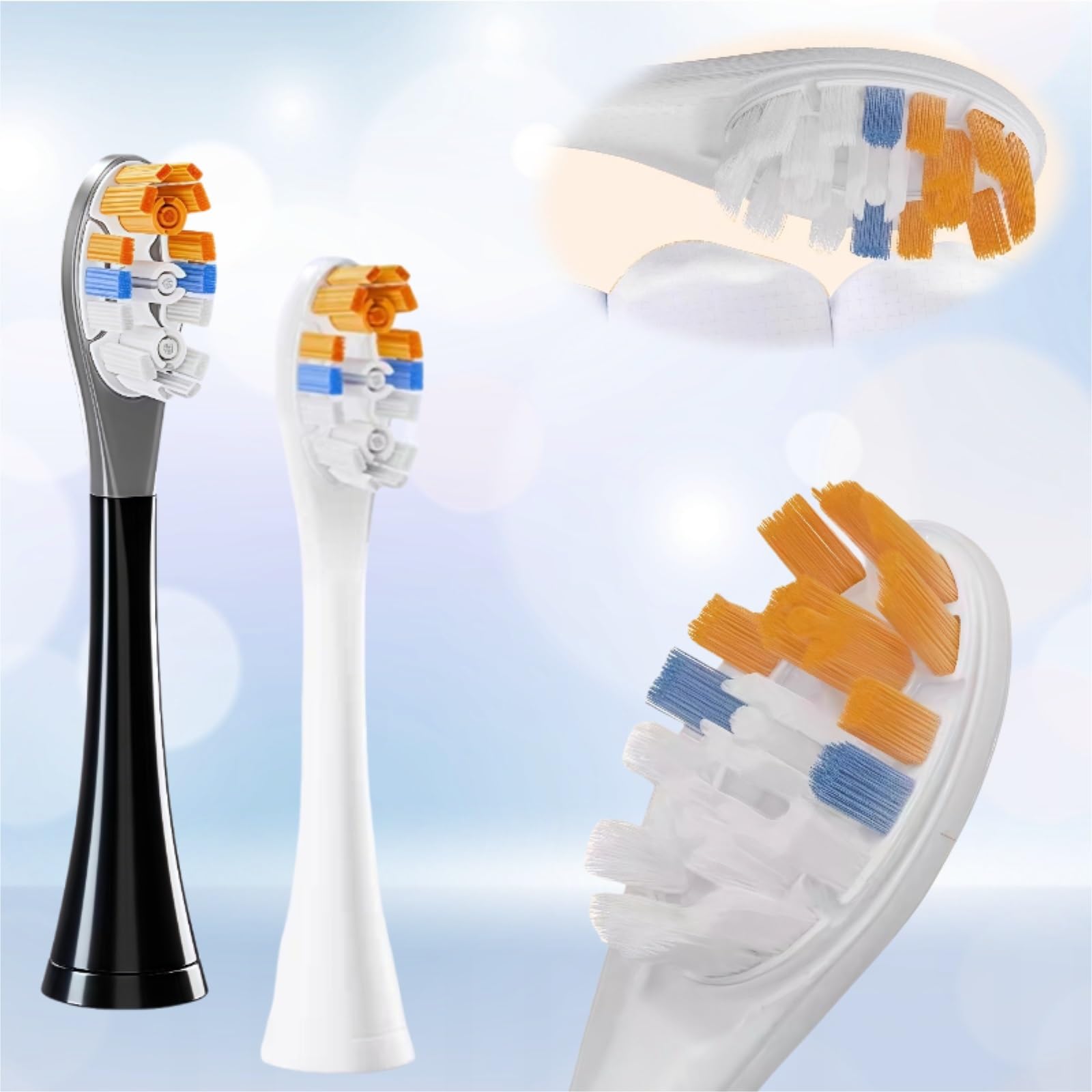 Spazzolino Elettrico Sostituisce La Testina Dello Spazzolino. Compatibile Con Philips Serie HX9996/HX999B/HX9093/HX9043/65 HX3/6/9 Gli Spazzolini Elettrici(8PCS Black)
