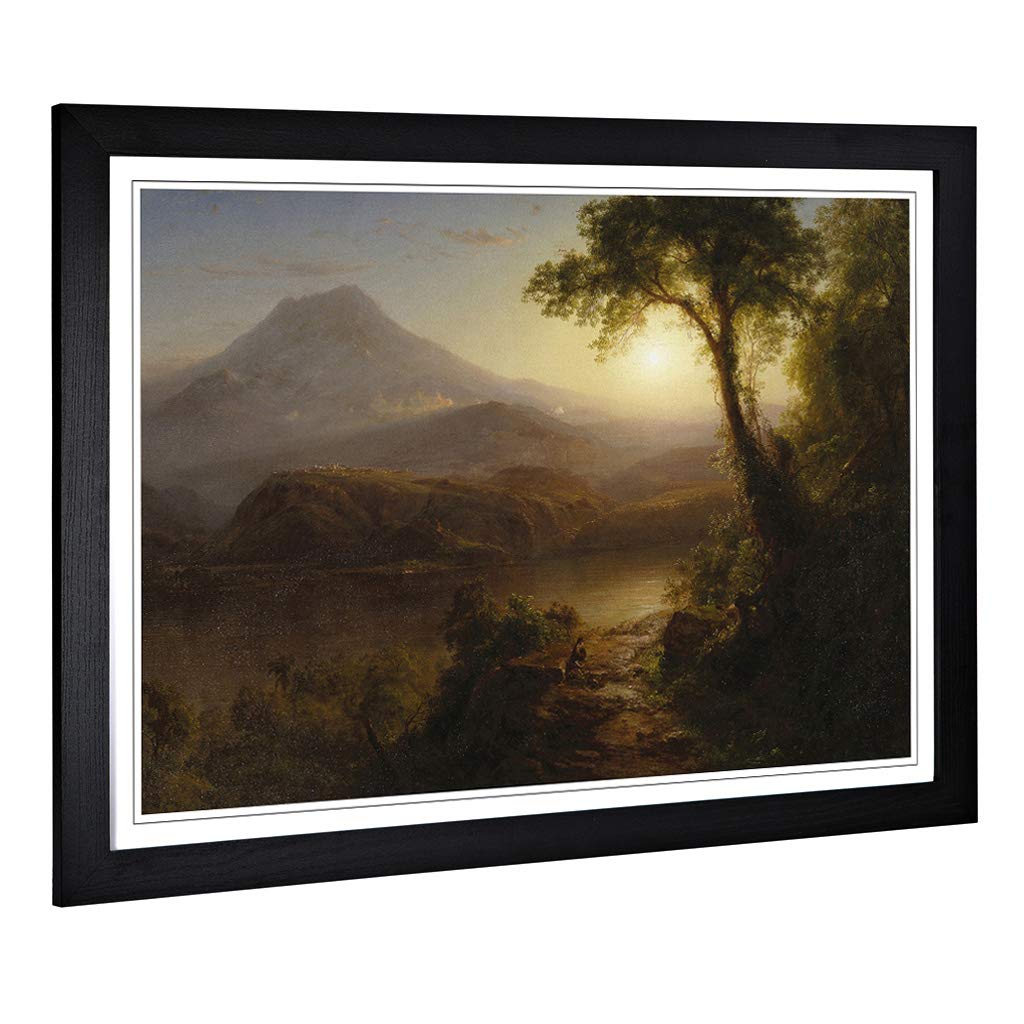 Big Box Art Framed Print of Frederic Edwin Church Tropical Scenery Design | Wall Art Picture | Home Decor for Kitchen, Living Room, Bedroom, Hallway, Black, A2 / 24.5x18 Inch / 62x45cm