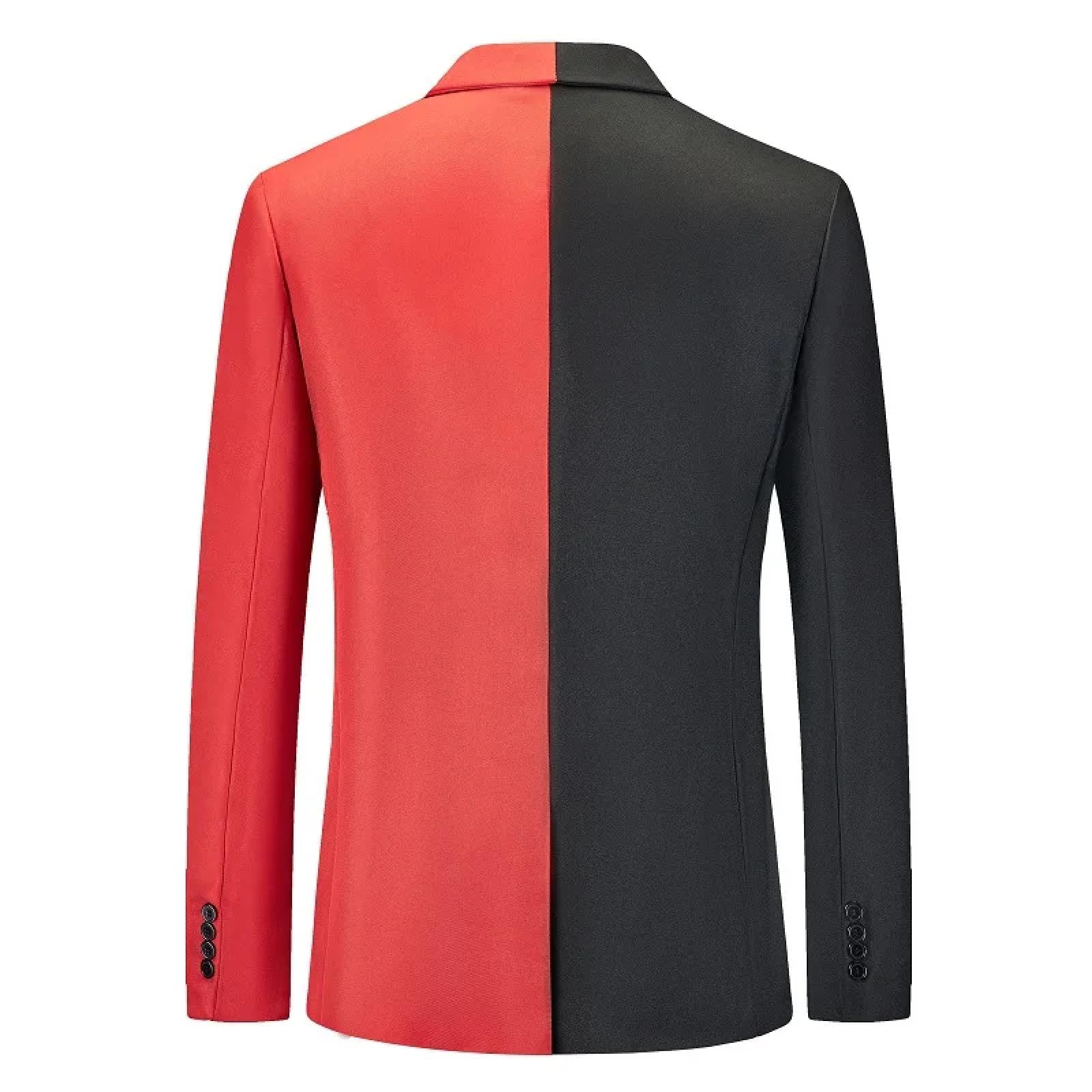 Sakkos Anzüge Farbiger Anzug Mantel Schwarz Weiß Doppel Fit Business Freizeit Anzug Jacke Mantel