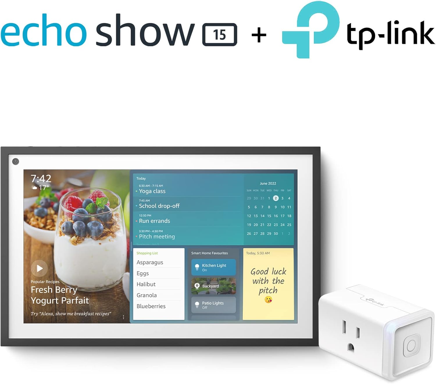 Echo Show 15 with Kasa Smart Plug Amazon.ca Amazon Devices & Accessories