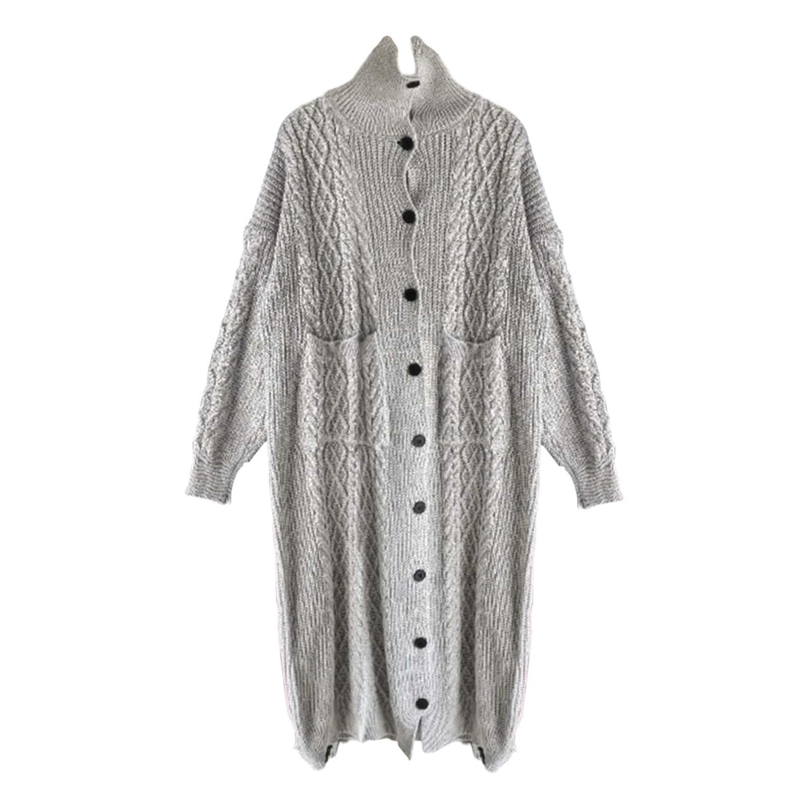 Cardigan Femme Grosse Maille, Gilet en Laine Femme,Cardigan Long Ouvert sur Le Devant Manteau Ample en Tricot Tunique DéContractéE Grande Taille VêTements D'ExtéRieur Coupe Ample éPais Mode Hiver