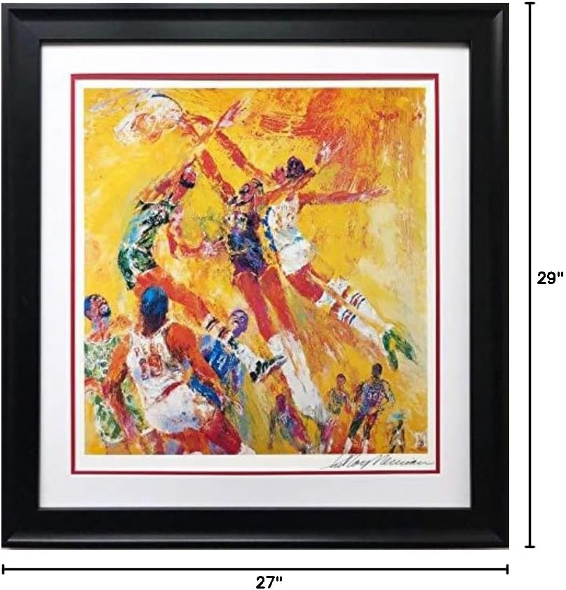 LEROY NEIMAN "NBA All-Star Game Newly Custom Framed Hand Signed Lithograph 27" x 29"