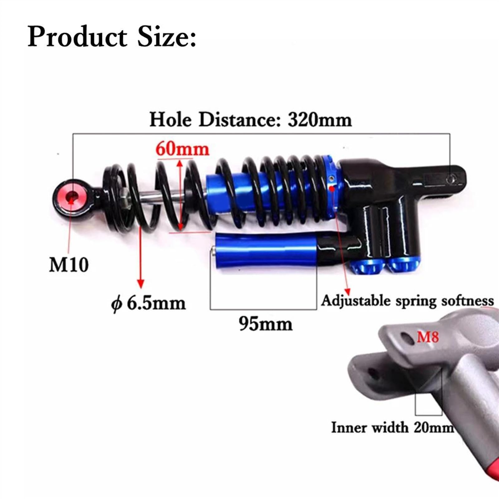 Amazon | 320 ミリメートルオートバイ反転ショックアブソーバー