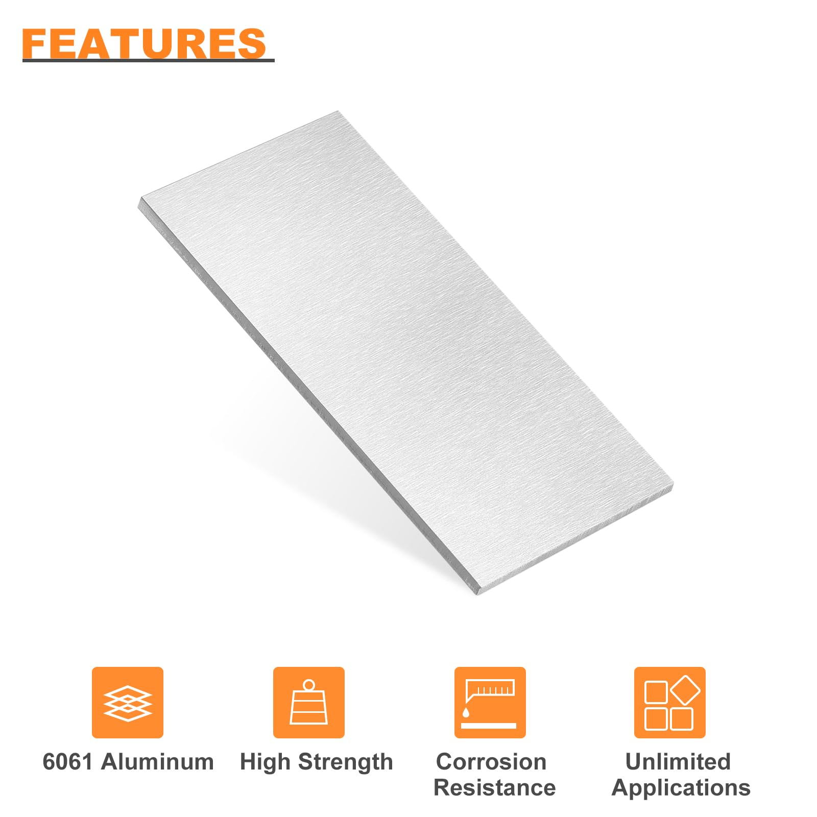 QUARKZMAN Chapa de Aluminio 6061, Placa Rectangular de Aluminio de 305 mm x 150 mm, 5 mm de Grosor, Material Metálico Plano para Soldadura E Industria Artesanal