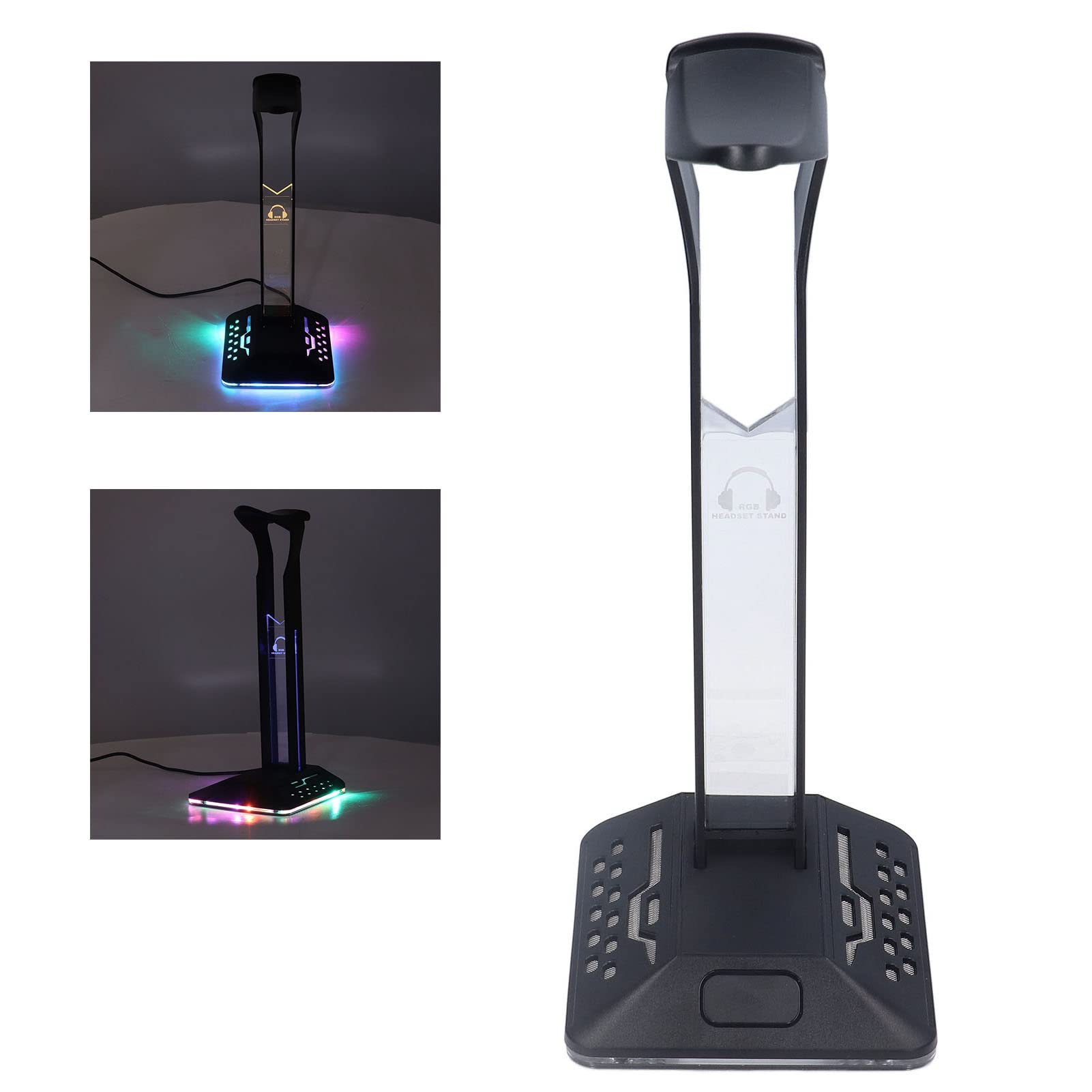 Supporto per Cuffie, Supporto per Cuffie da Gioco con Doppia Porta USB 2.0, per RGB con compatibilità Universale per Accessori da Gioco da Scrivania e PC