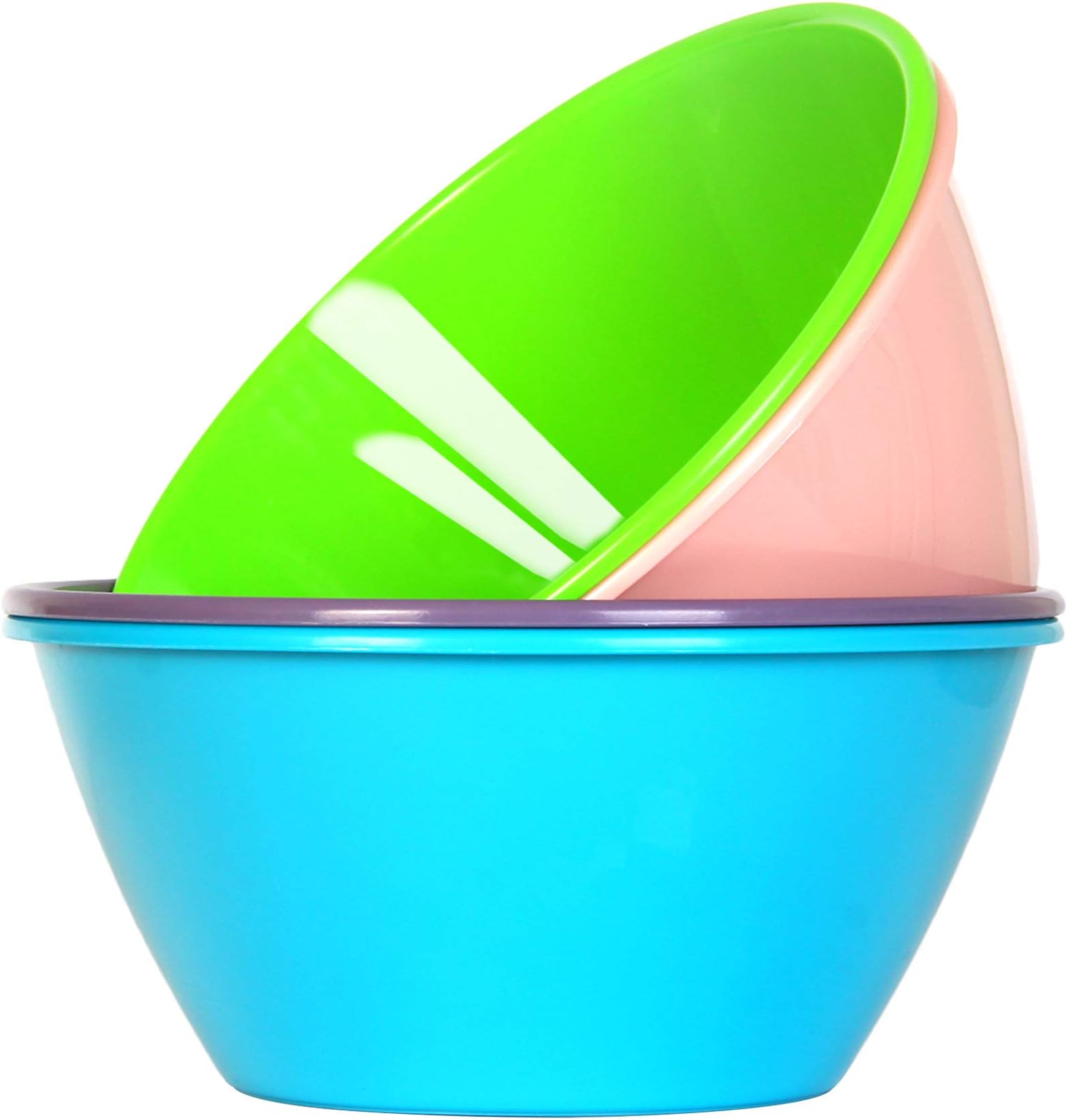 Youngever 9-Pack Plastic Mixing Bowls - 11 Inch, 3.6L (120 Oz), 9 Urban Colors, Microwave & Dishwasher Safe - View #10