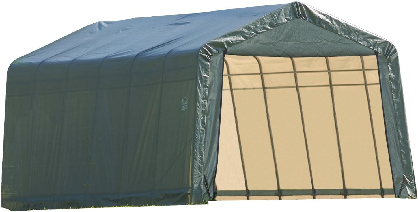 ShelterLogic 72444 Green 12'x24'x8' Peak Style Shelter