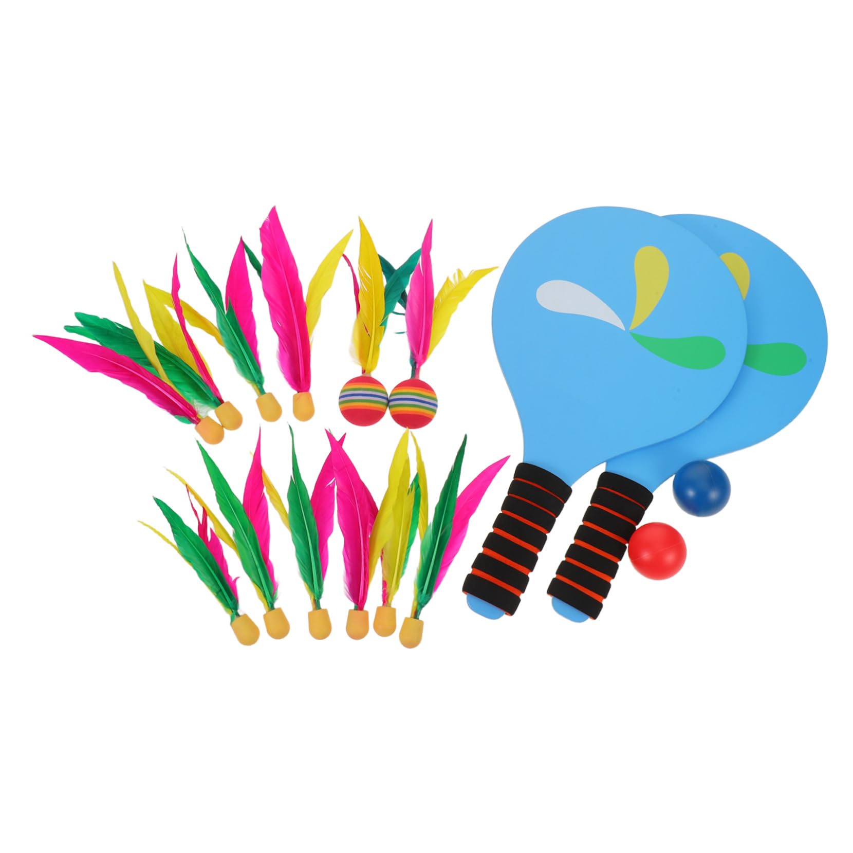 TOYANDONA Badminton Paddle Beach per Adulti Racchette Resistenti con Palline e Volani Inclusi Gioco Esterno per Spiaggia e Giardino