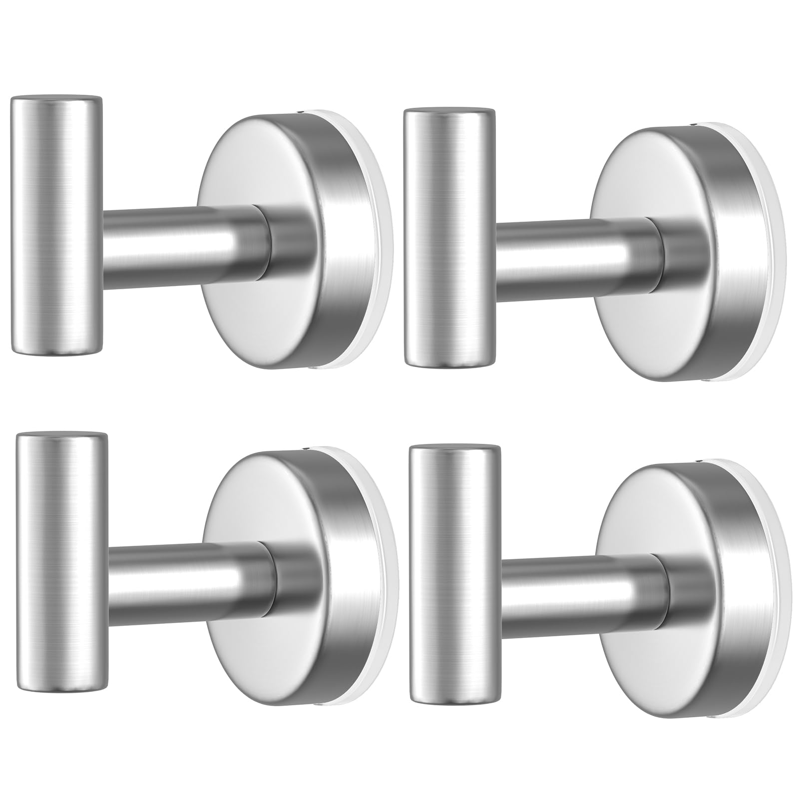PMMASTO Ganchos con ventosa para ducha, ganchos de baño de acero inoxidable para colgar toallas, lufa, abrigos, albornoz, baño, cocina, puerta de cristal, espejo, azulejos (forma de T plateada,