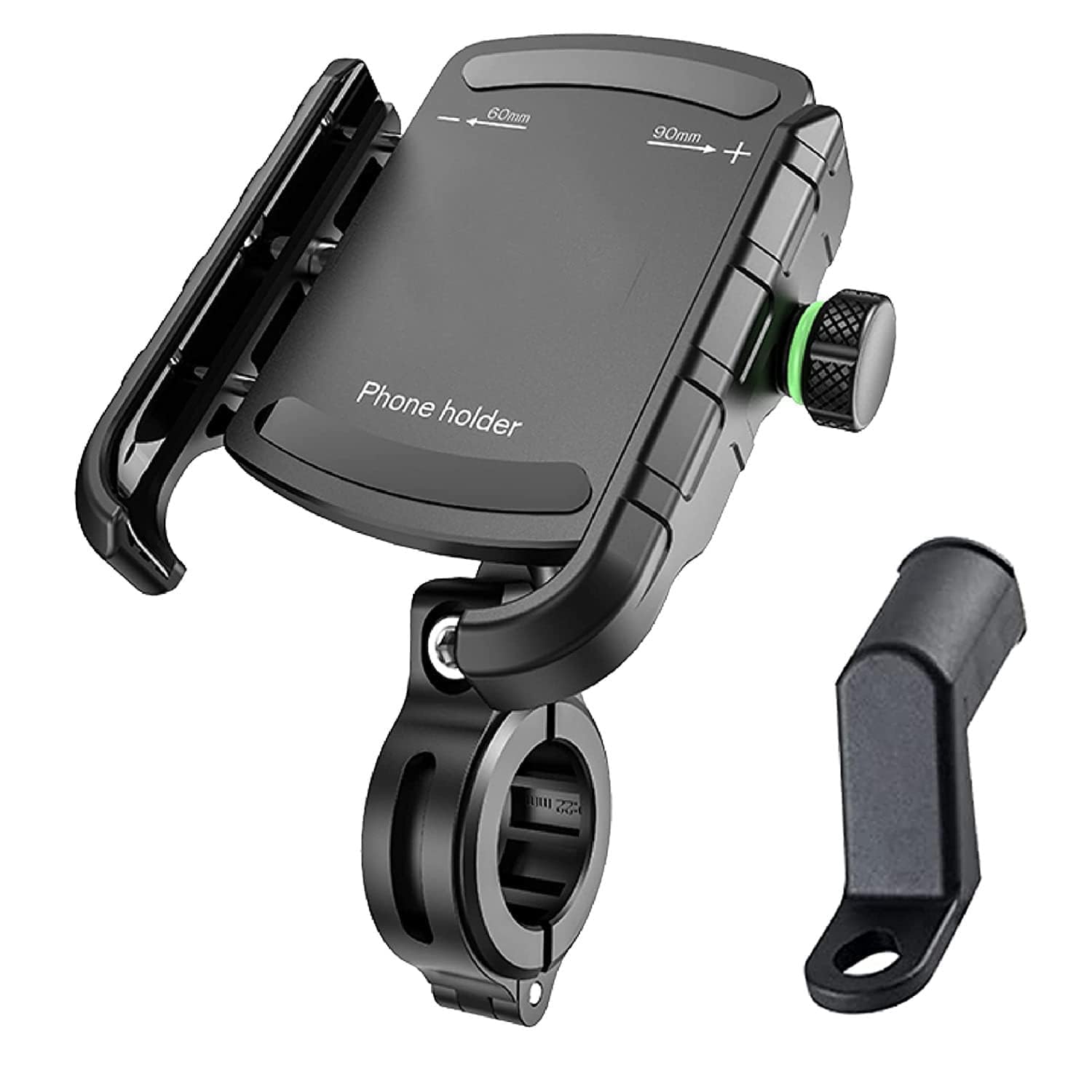 Vagary Metal Body Bike Mobile Holder for Motorcycle & Bicycle | 360° Rotating Phone Mount | Universal Mobile Holder Stand Compatible with All Smartphones | Anti-Vibration Handlebar Mount | Black-image-38