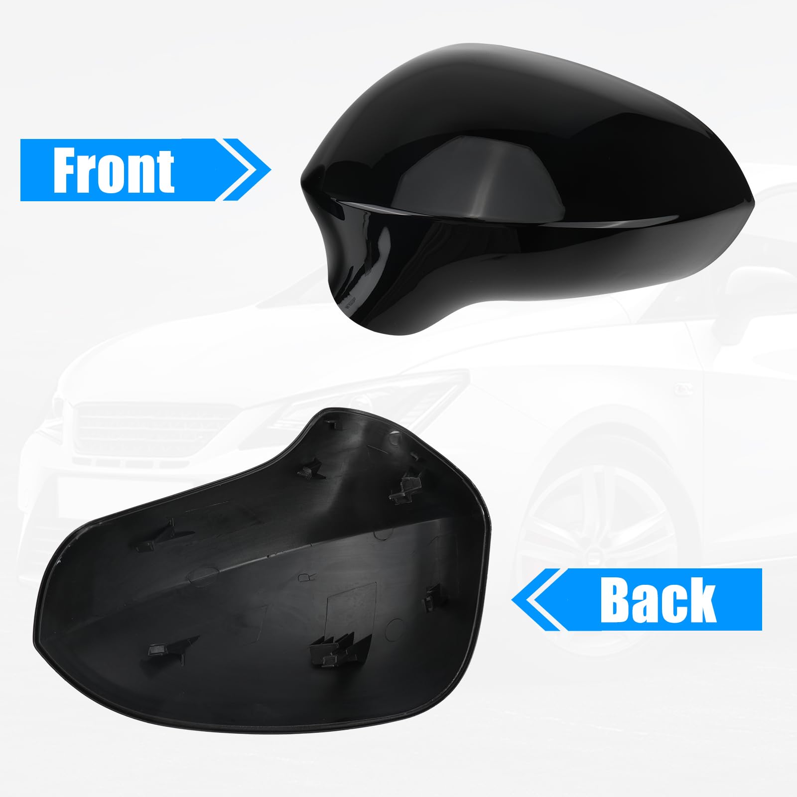 Tapa del Espejo retrovisor del Coche para SEAT Ibiza 6J Leon Exeo 2008-2017 | Izquierda y Derecha, Carcasas de Espejo Retrovisor de Coche