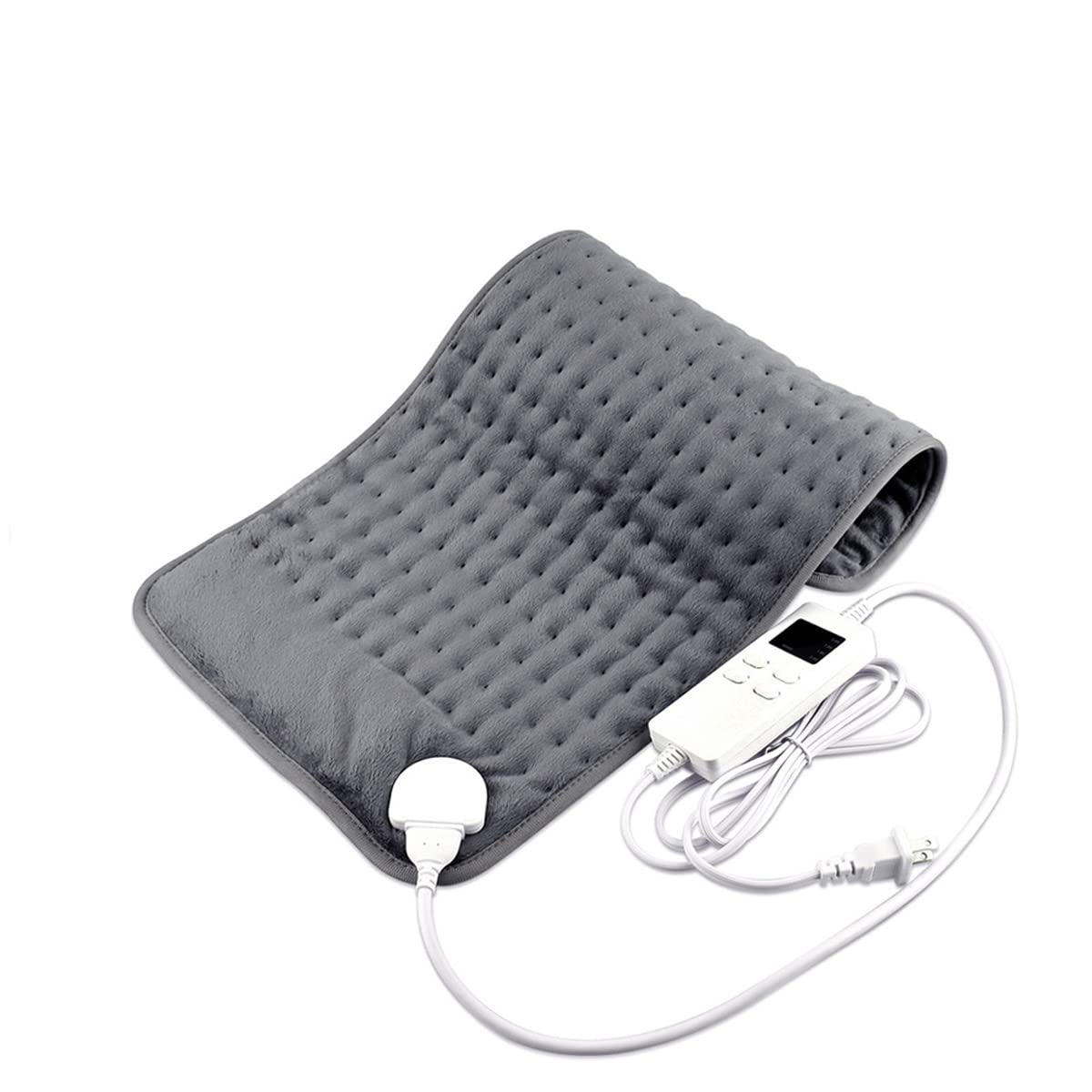 Almohadilla Térmica Eléctrica con Apagado Automático, 6 Niveles de Temperatura Esterilla Calor Electrica, 2h Apagado Automático Lavable Manta Eléctrica para La Espalda Cuello(Size:220-240V,Color:gris)