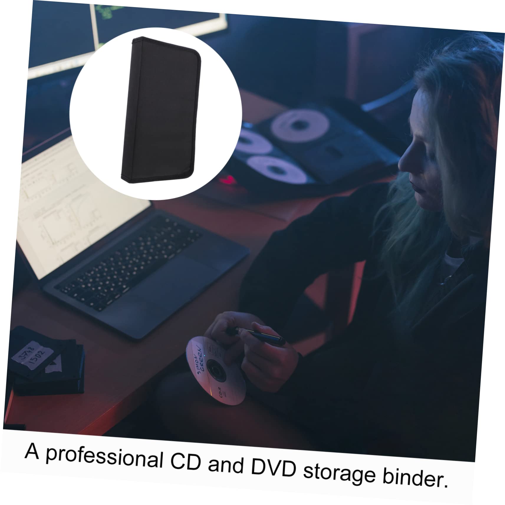 HEALEEP Non Woven Dvd Storage Wallet Portable Zipper CD Holder Case for Discs for Travel and Collection Protective Organizer Bag for Car and Home Use