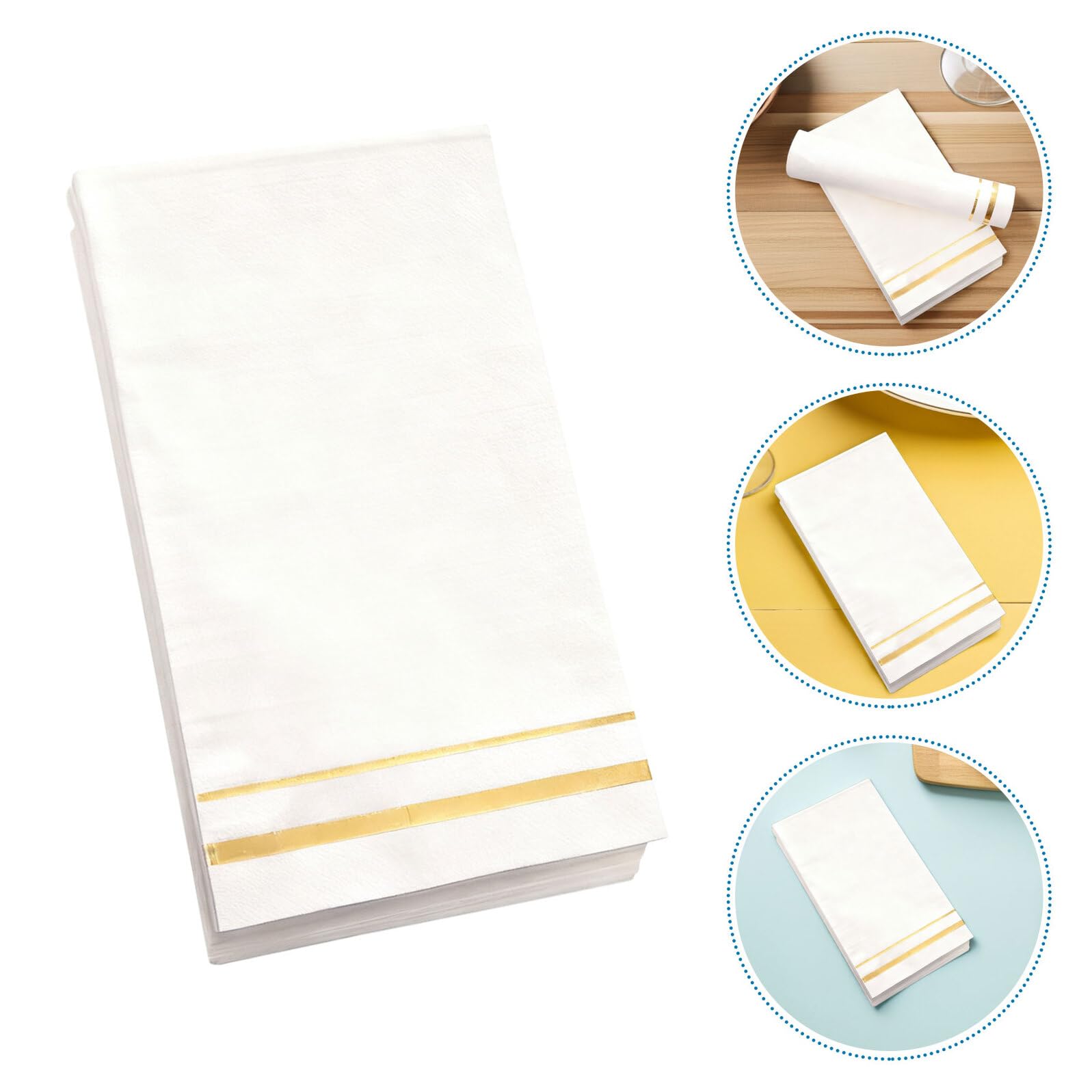 PLAFOPE 100piezas Servilletas de Papel Dorado Unidades Estándar para Bodas Fiestas de Compromiso Celebraciones de San Valentín y Eventos de Cóctel