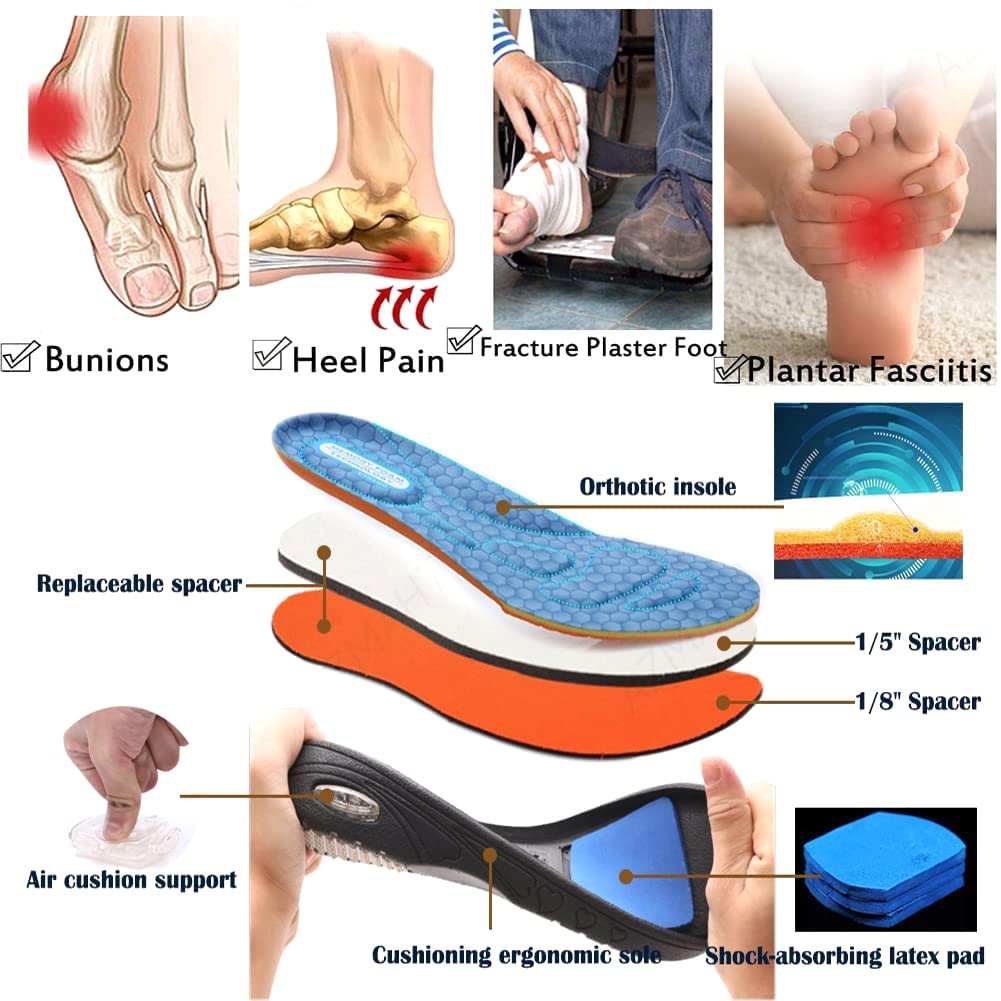 Chaussures de Marche de diabète,Chaussures pour Personnes âgées gonflées de Pied de Grande Taille, Chaussures de Sport réglables,Chaussures à Coussin d'air pour diabétiques