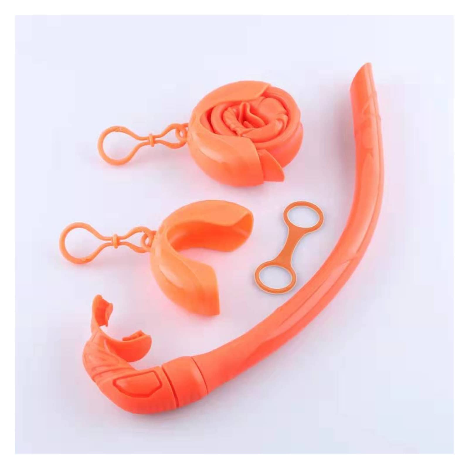 Buceo Snorkel Silicona Tubo de snorkel plegable Snorkel con estuche de almacenamiento compacto Mujeres Hombres enrollados Snorkel Tubo de respiración húmedo for buceo para actividades de buceo y snork