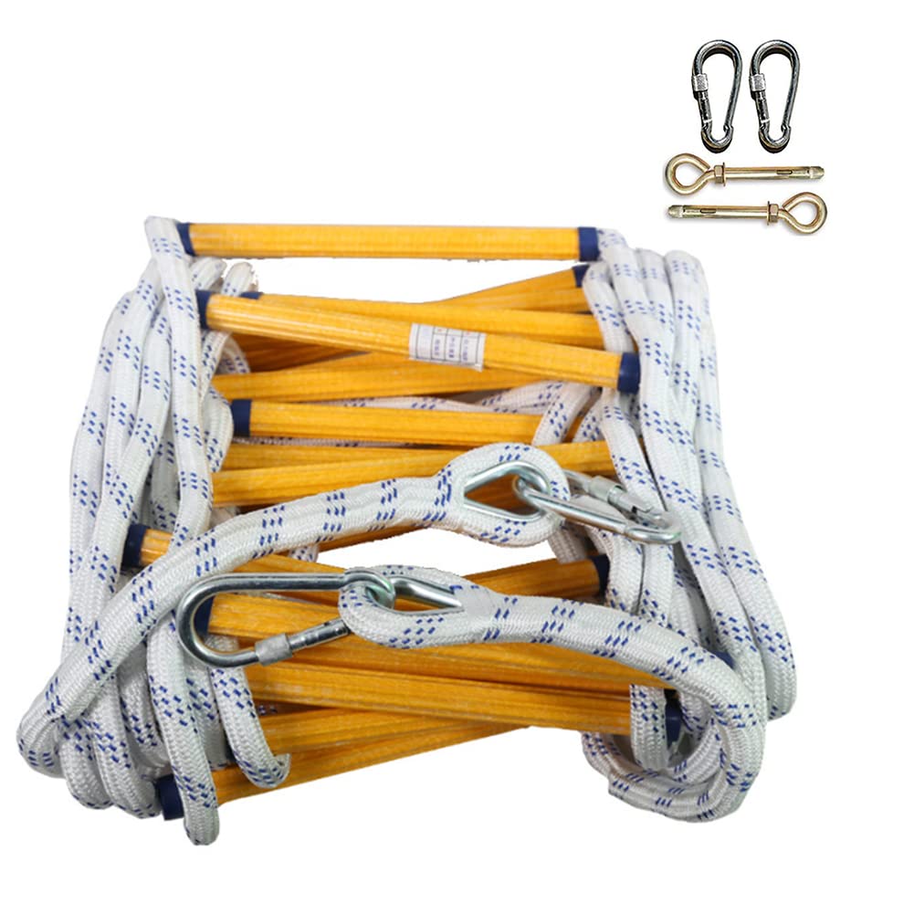 Échelle de corde souple incendie 5M à 15M avec crochets pour évacuation maison