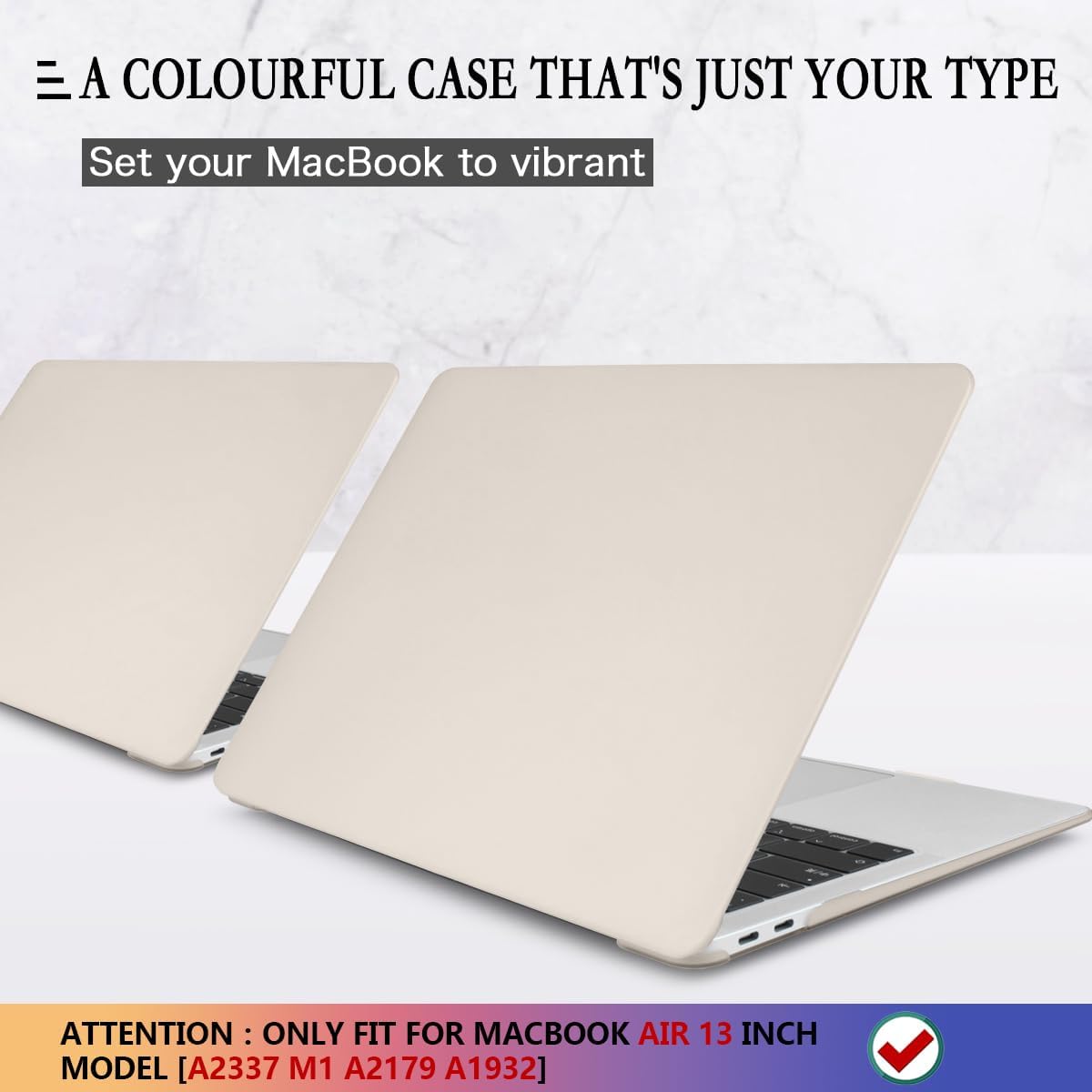 CISSOOK Beige Case for MacBook Air 13 Inch 2021 2020 2019 2018 Release Model A2337 A2179 A1932, Plastic Hard Shell Case with Keyboard Cover for MacBook Air 13.3 inch M1, Beige Stone - Image 3