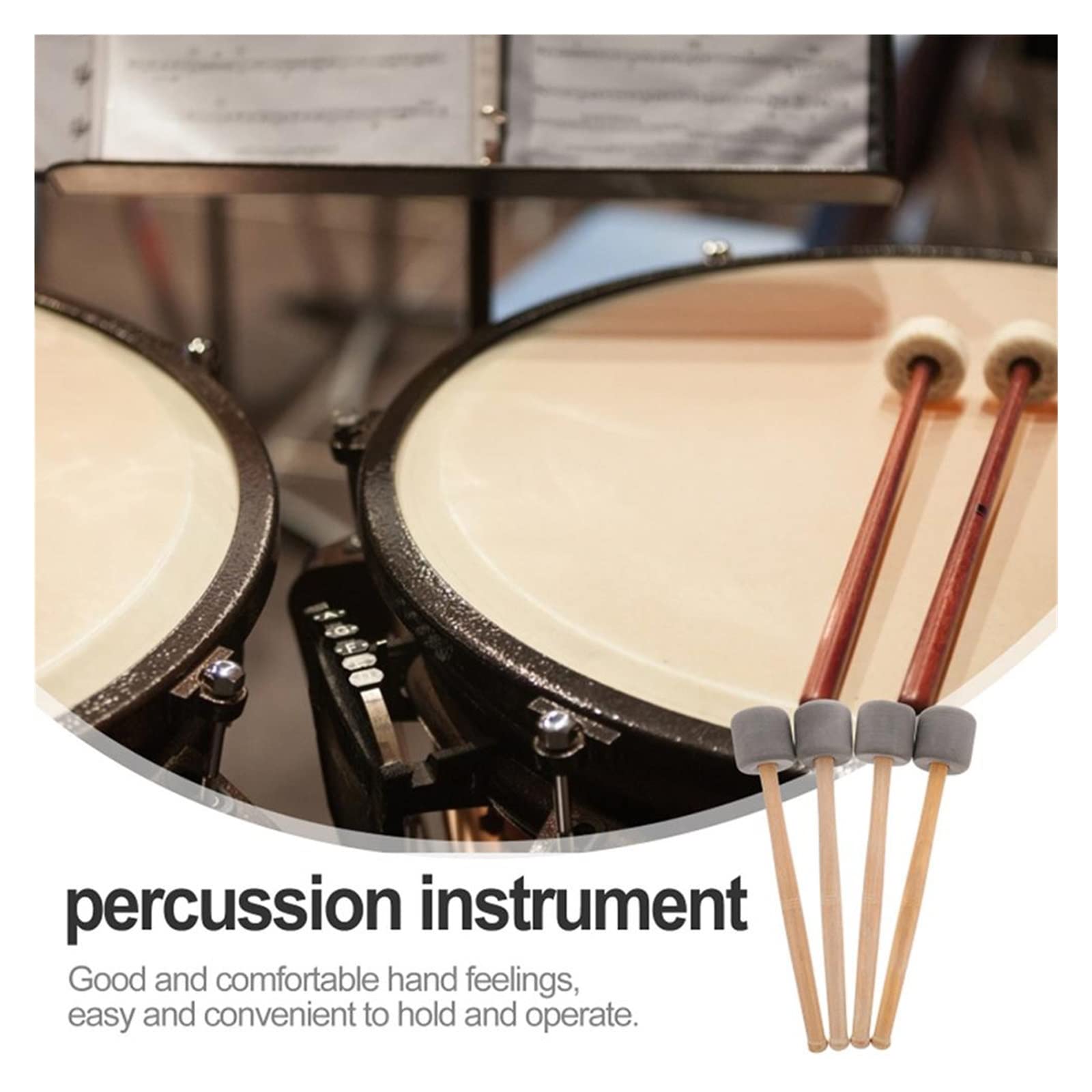 Amazon.co.jp: 1 ペア低音フォームドラムマレットスティック木製