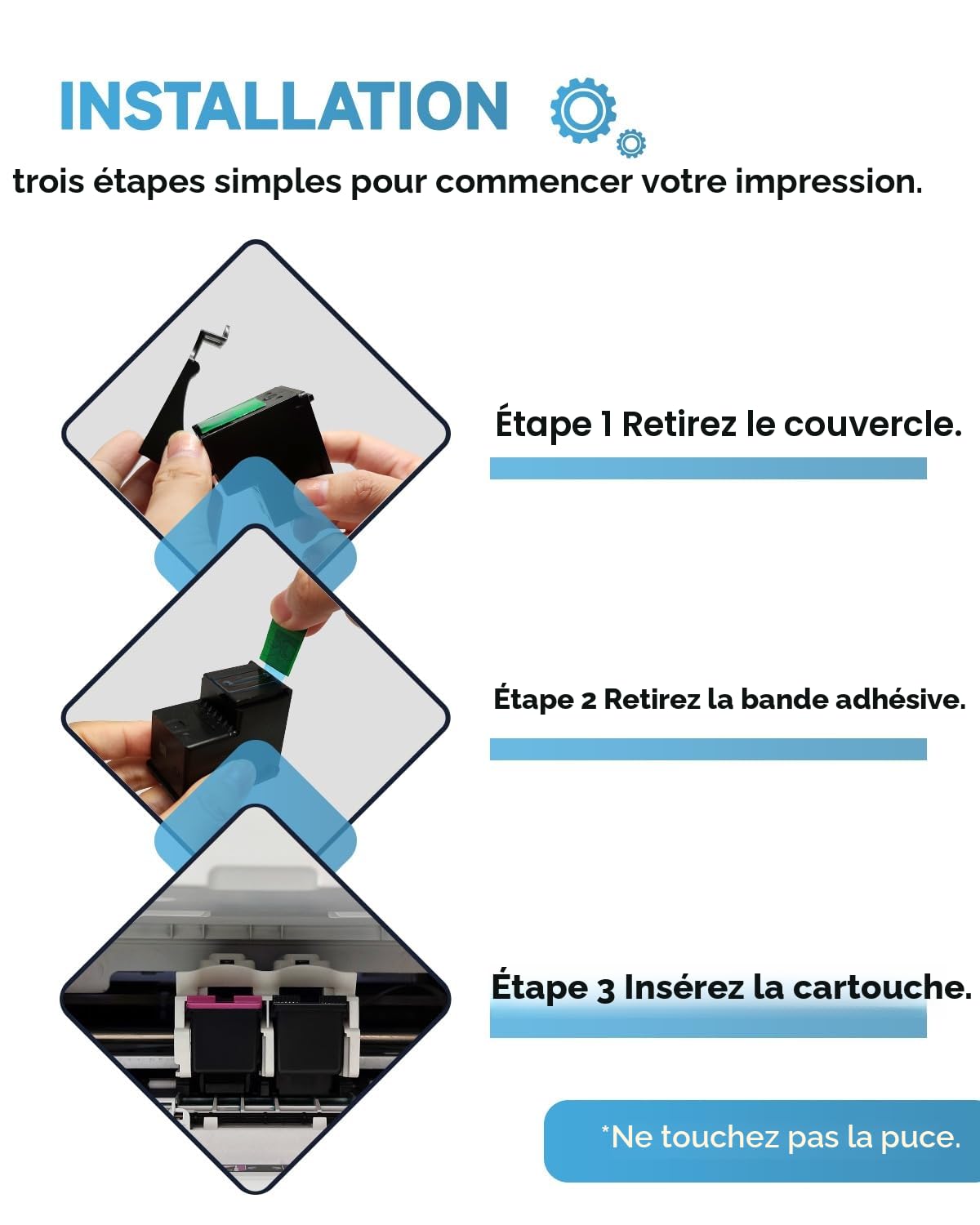 INKYEAH Cartouche 303 XL, Encre 303 Remplacement pour Cartouche HP 303 XL Noir et Couleur, 303 XL Pack de 2 Cartouches pour Envy Photo 7134 7830 6232 6230 7130 6220 6234 7100 7155 7800 7834 7855 7864