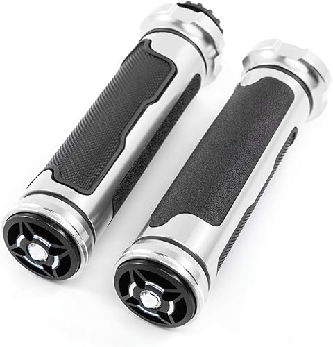 APEBAZY Empuñaduras de mano de 78 pulgadas 0.866 in antideslizantes universales de aluminio y gel de goma para manillar para moto