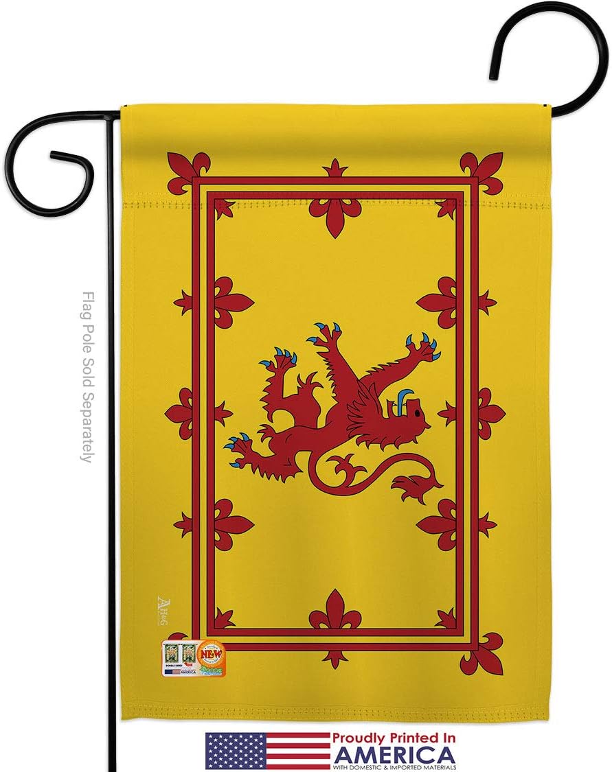 Royal Banner of Scotland Garden Flag Set Wall Holder Regional Nationality Nation International World Country Particular Area Small Decorative Gift Yard House Made In USA 13 X 18.5