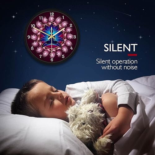 Miniatura 3 de Chakras Energy Healing - Reloj de pared con marco de metal, Buda en flor de mandala de loto, arte de yoga, decorativo, funciona con pilas, reloj de