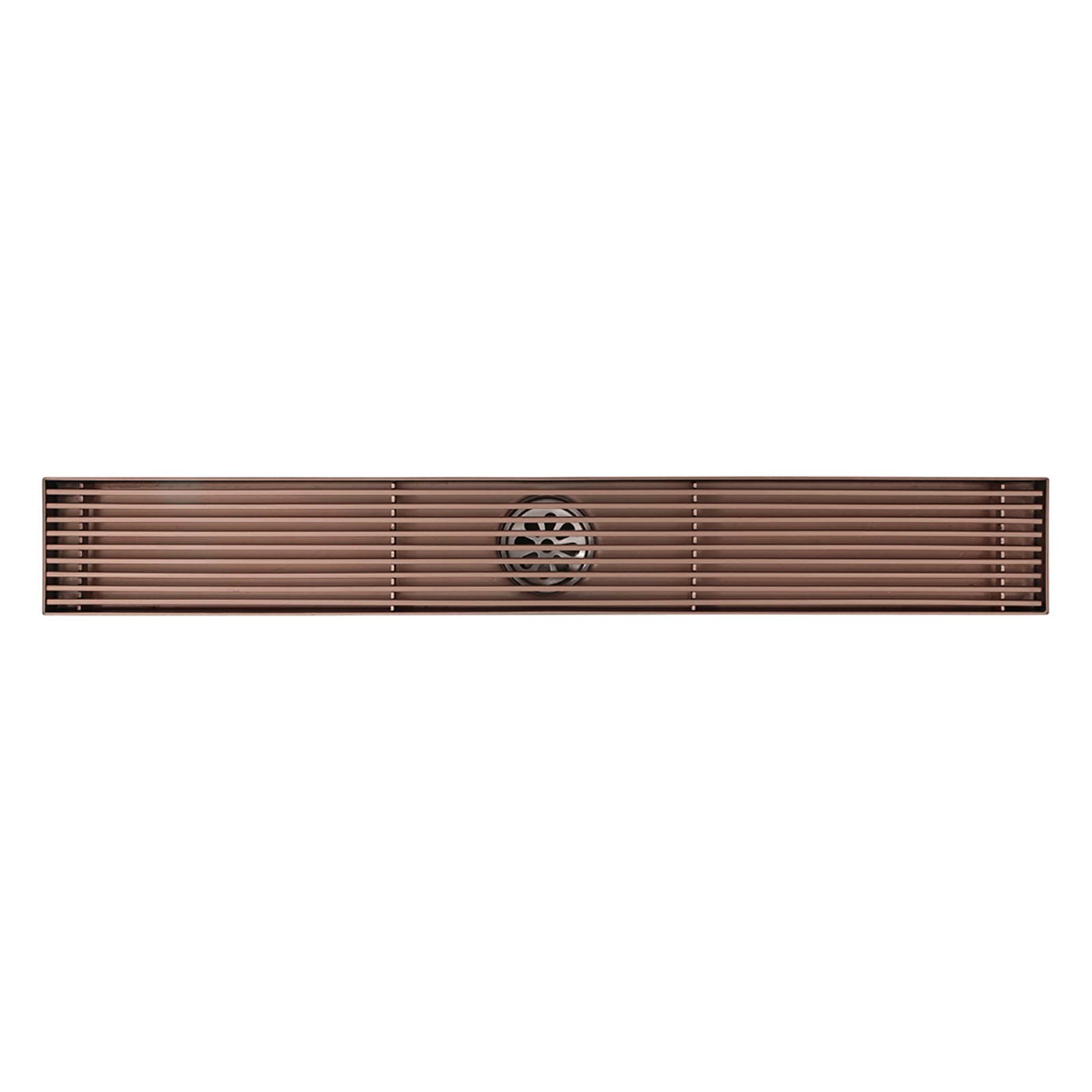 Scarico Doccia lineare Oro Rosa Scarico a Pavimento per Doccia Rettangolare in Acciaio Inossidabile 304 con griglia di Copertura Rimovibile Scarico per Doccia per Bagno, 23,6'' x 2,7''